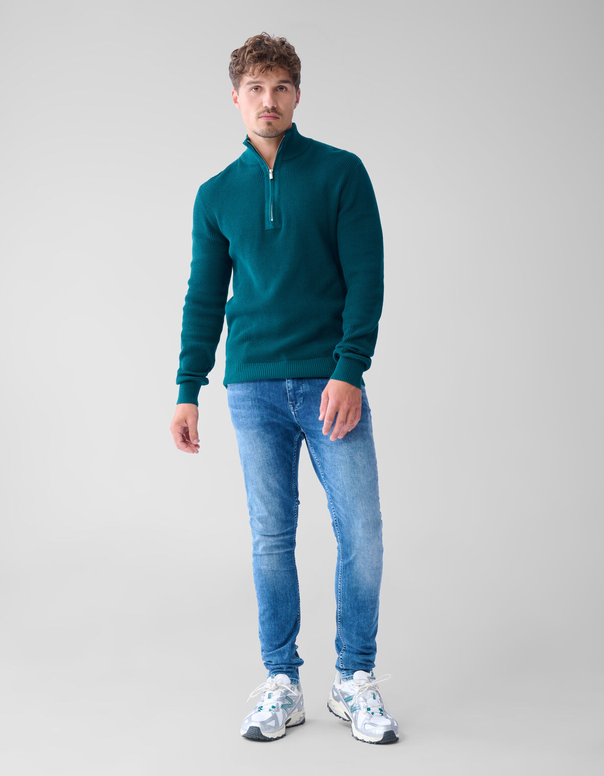 Pullover mit Reißverschluss Dunkelgrün SHOEBY MEN