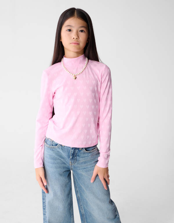 Herzmuster Longsleeve Top Rosa SHOEBY GIRLS