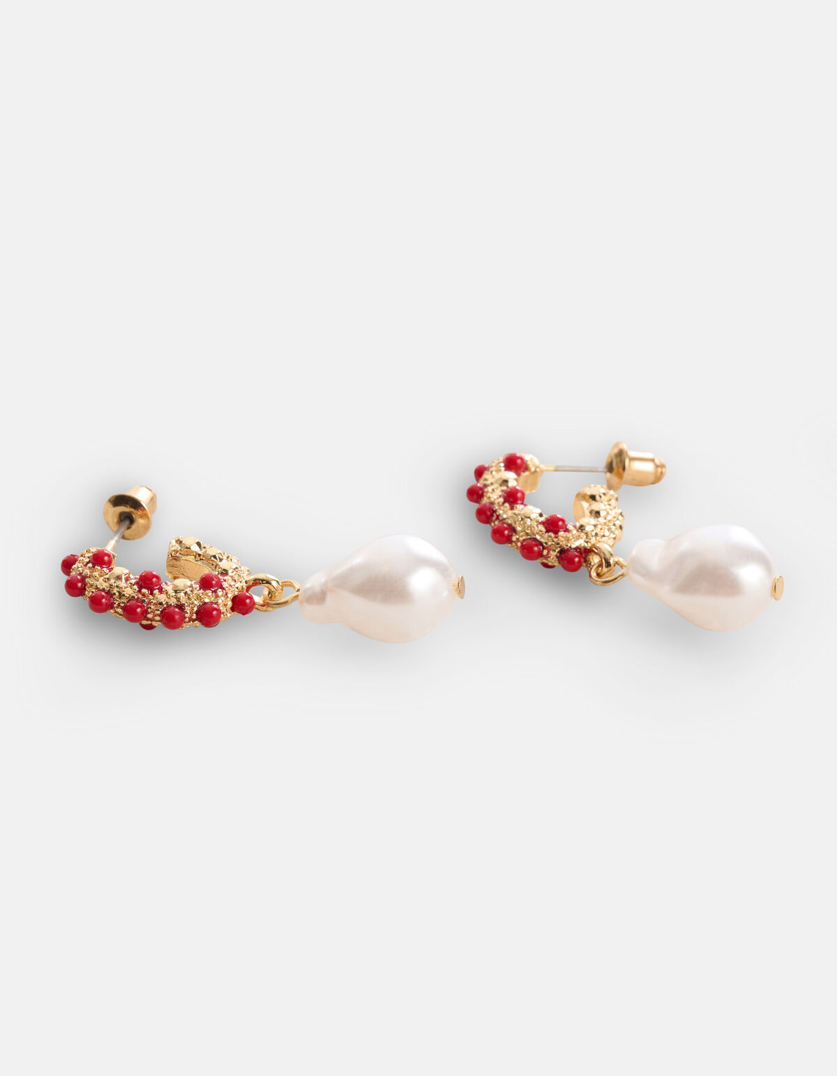 Perlenohrringe Rot SHOEBY ACCESSOIRES
