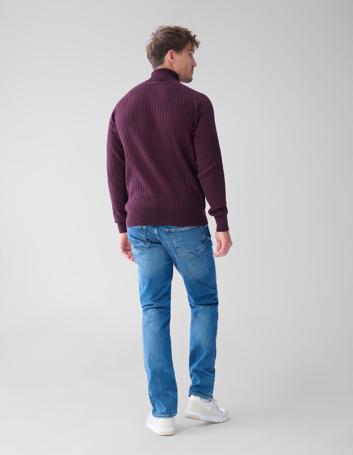 Rippenpullover Dunkelrot SHOEBY MEN