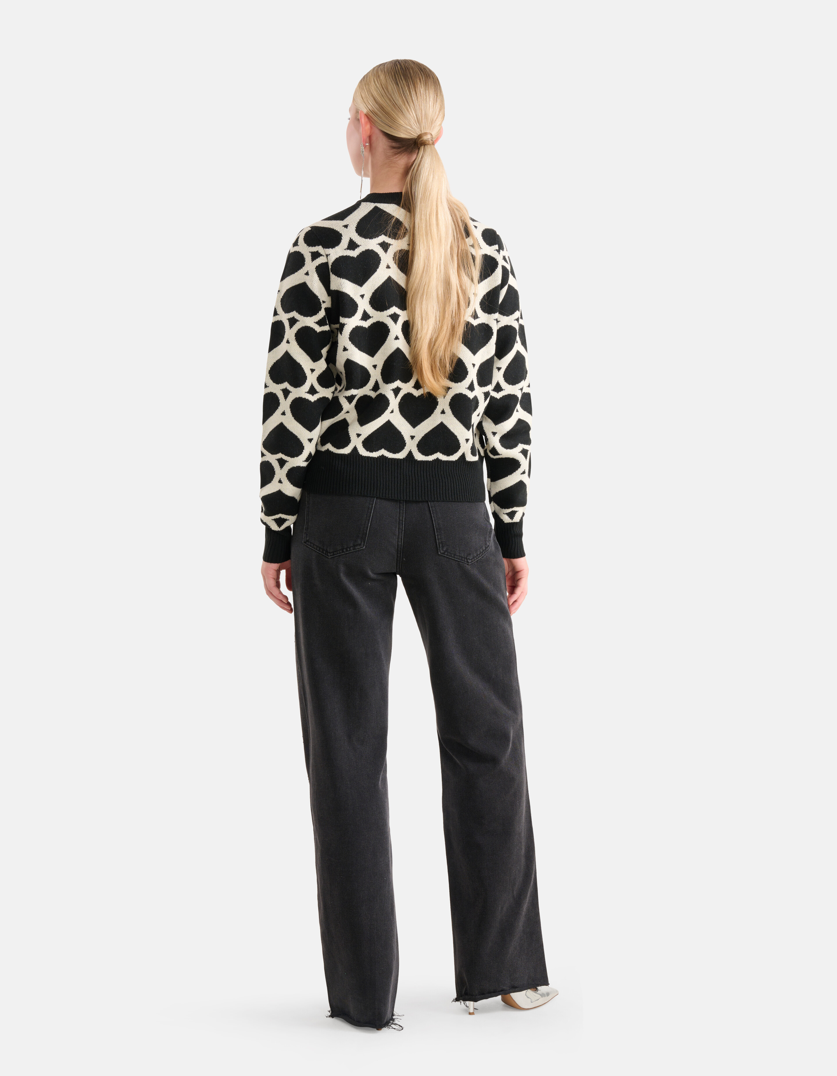 Bedruckter Jacquard-Pullover Schwarz SHOEBY WOMEN