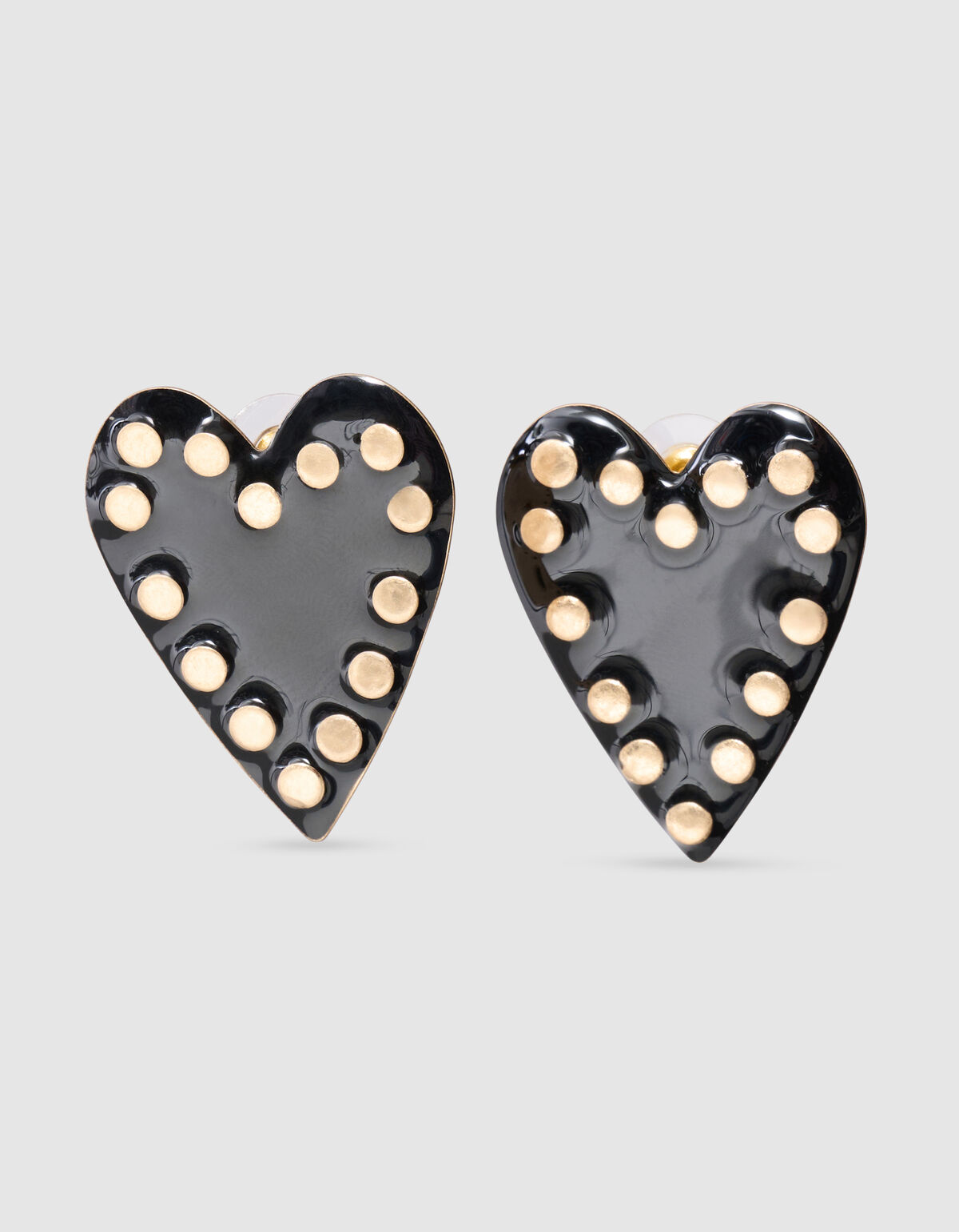 Stud Heart Ohrringe Schwarz SHOEBY ACCESSOIRES