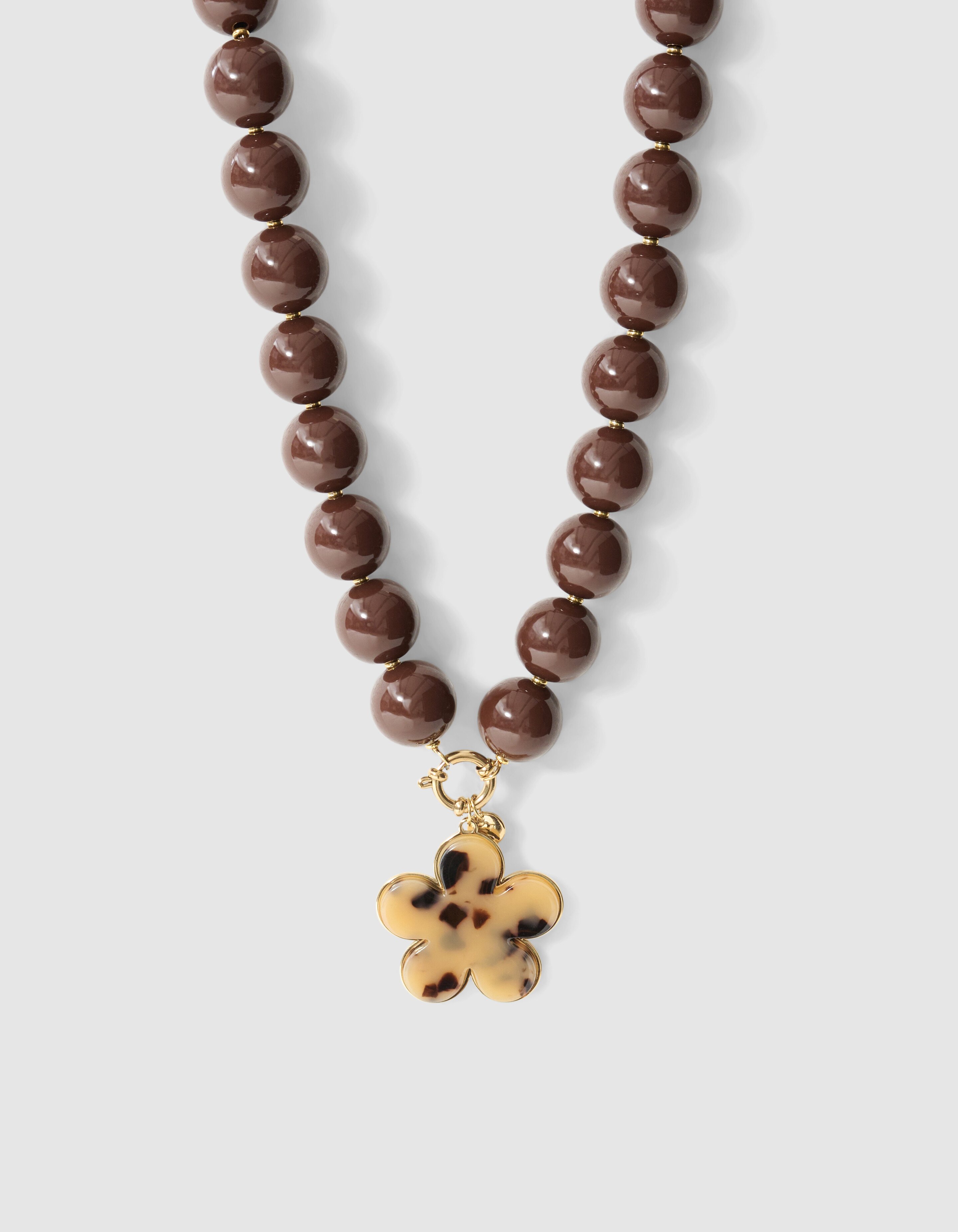 Perlenblumen-Halskette Braun SHOEBY ACCESSOIRES