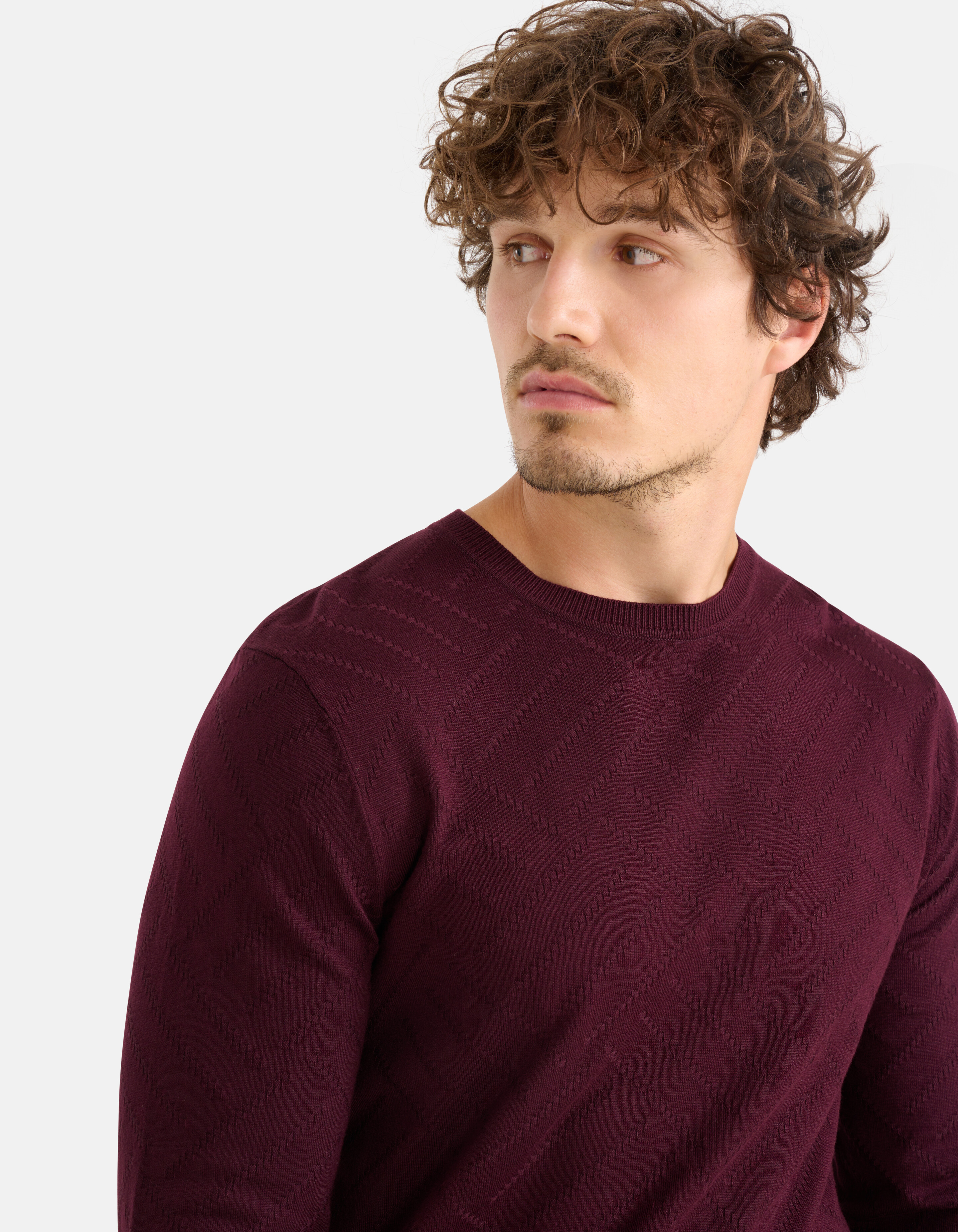 Diagonaler Pullover Bordeaux SHOEBY MEN