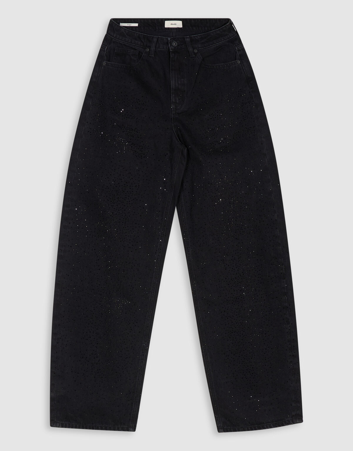 Baggy-Fit-Jeans mit Strass Schwarz SHOEBY WOMEN