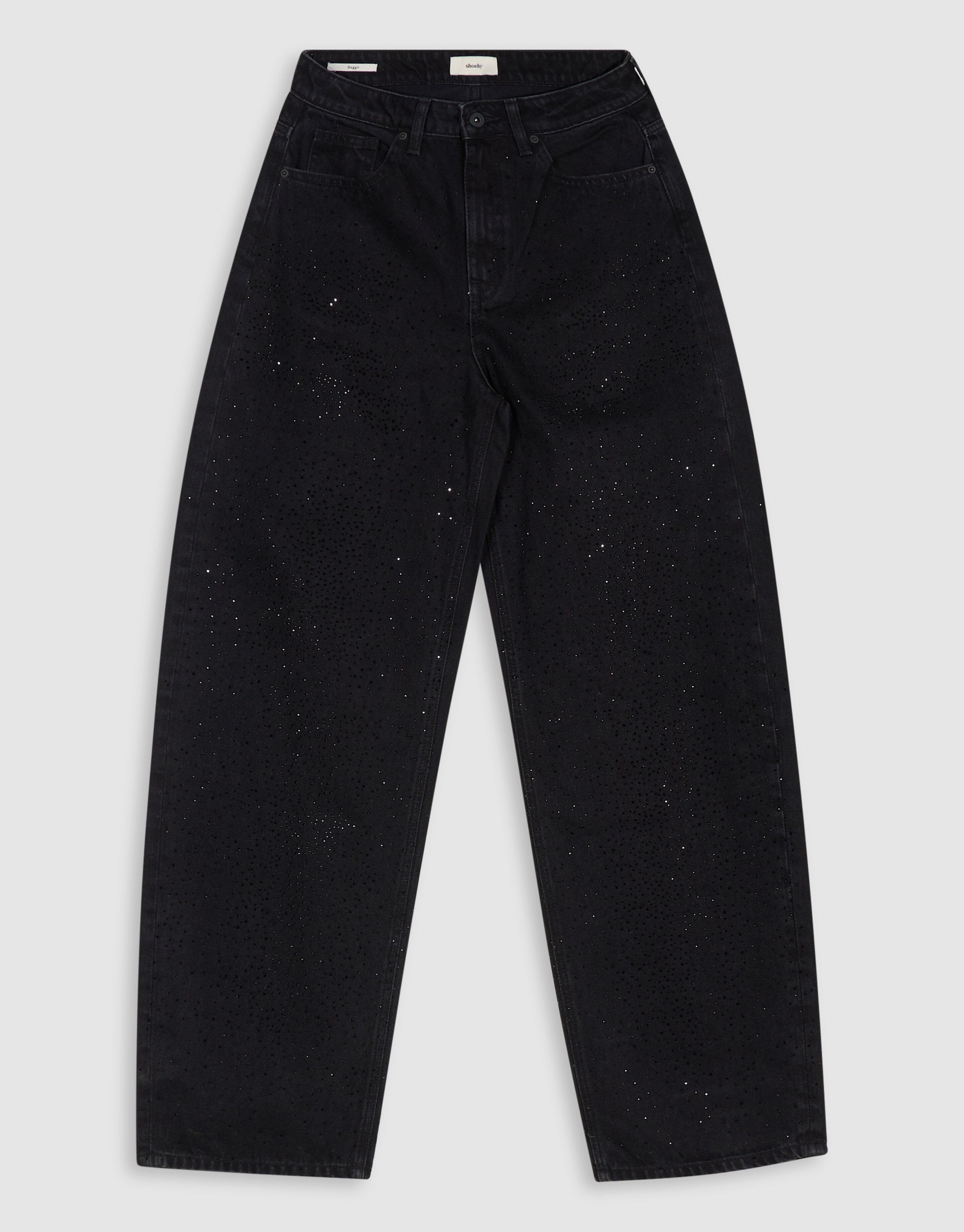 Baggy-Fit-Jeans mit Strass Schwarz SHOEBY WOMEN