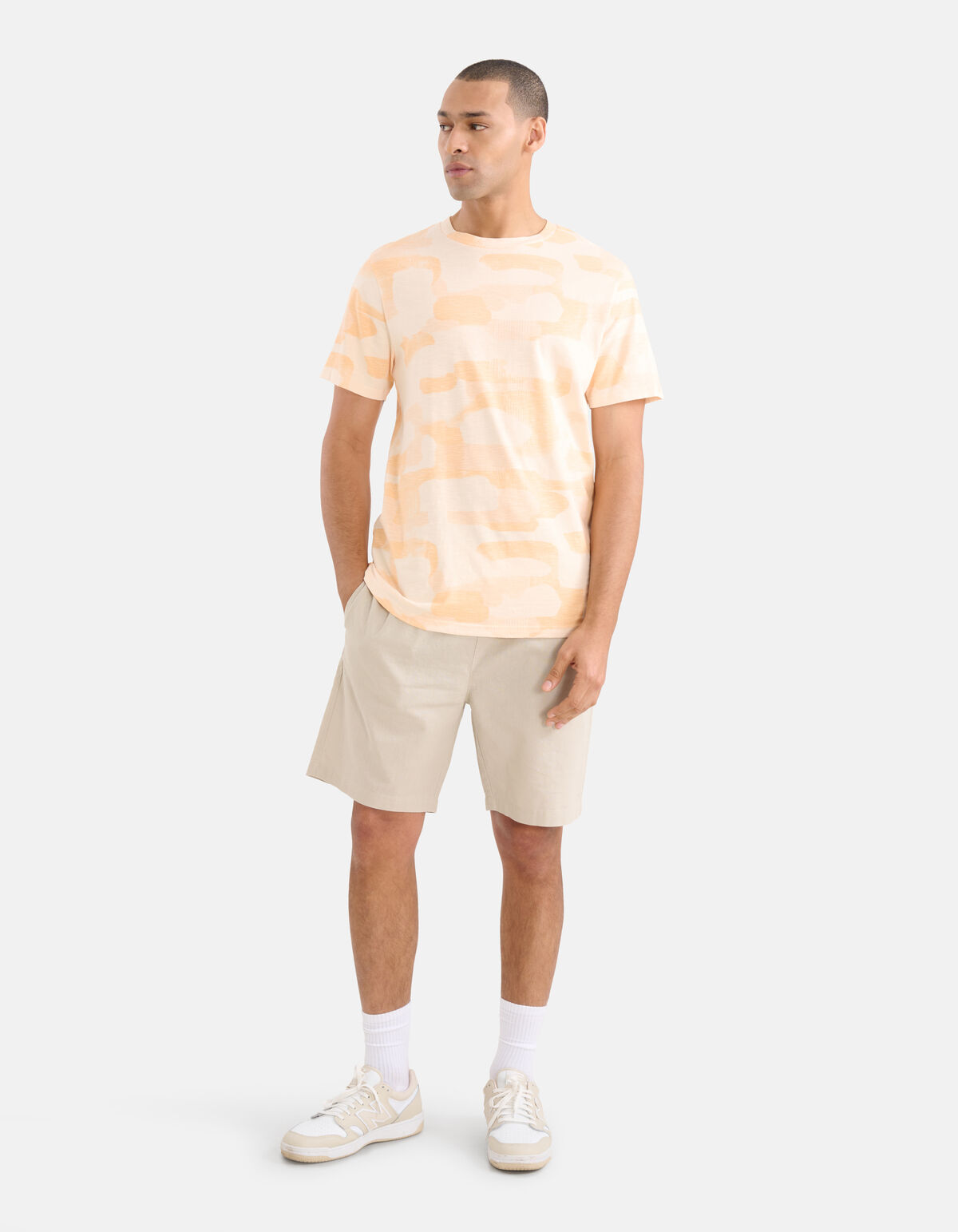 Printed Camo T-shirt Oranje SHOEBY MEN