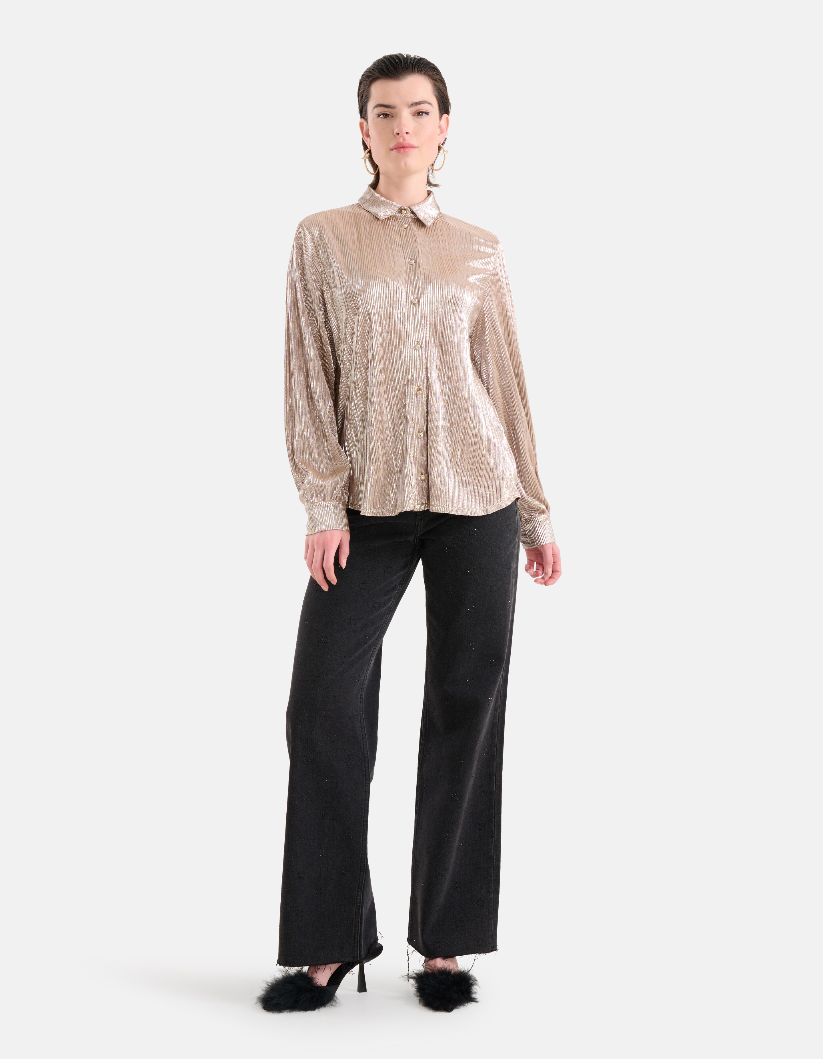 Metallic-Bluse Gold SHOEBY WOMEN