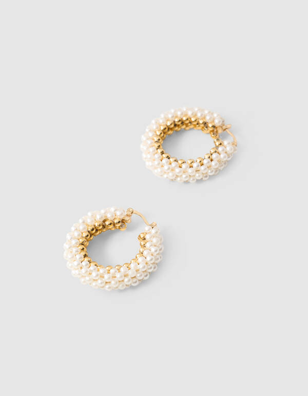 Perlencreolen in Cremeweiß SHOEBY ACCESSOIRES