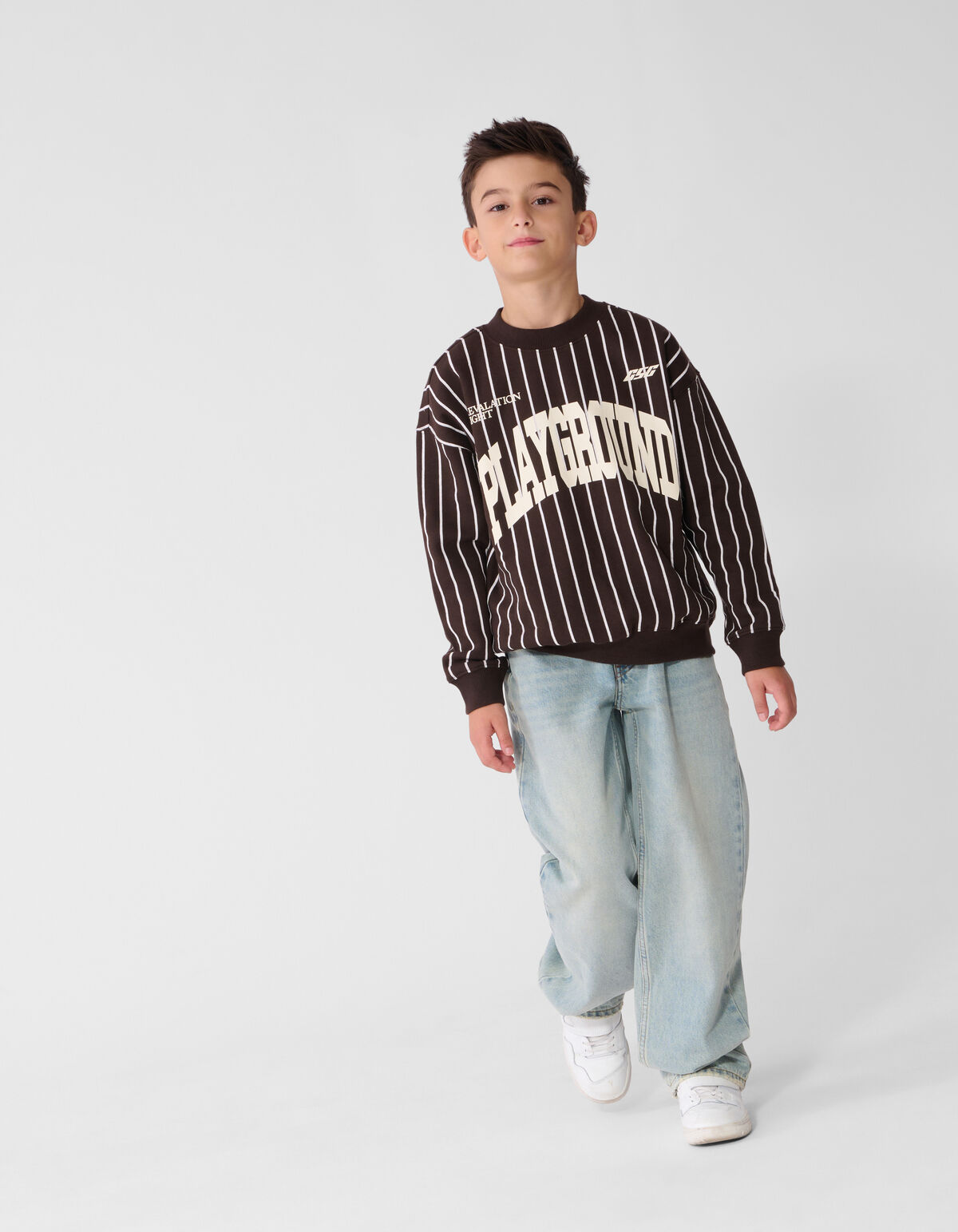 Gestreifte Baseball Sweatshirt Braun SHOEBY BOYS