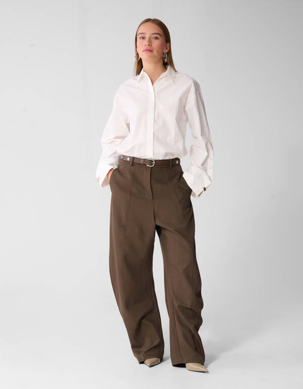 Curved Wide Leg Fit Hose Braun SHOEBY WOMEN