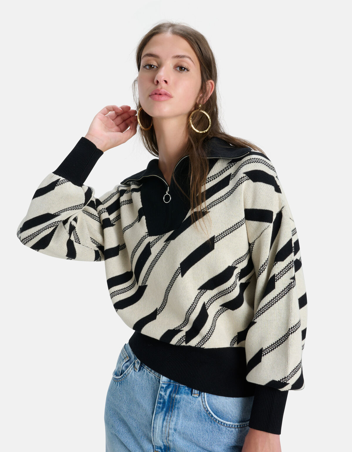 Grafik-Pullover Schwarz SHOEBY WOMEN