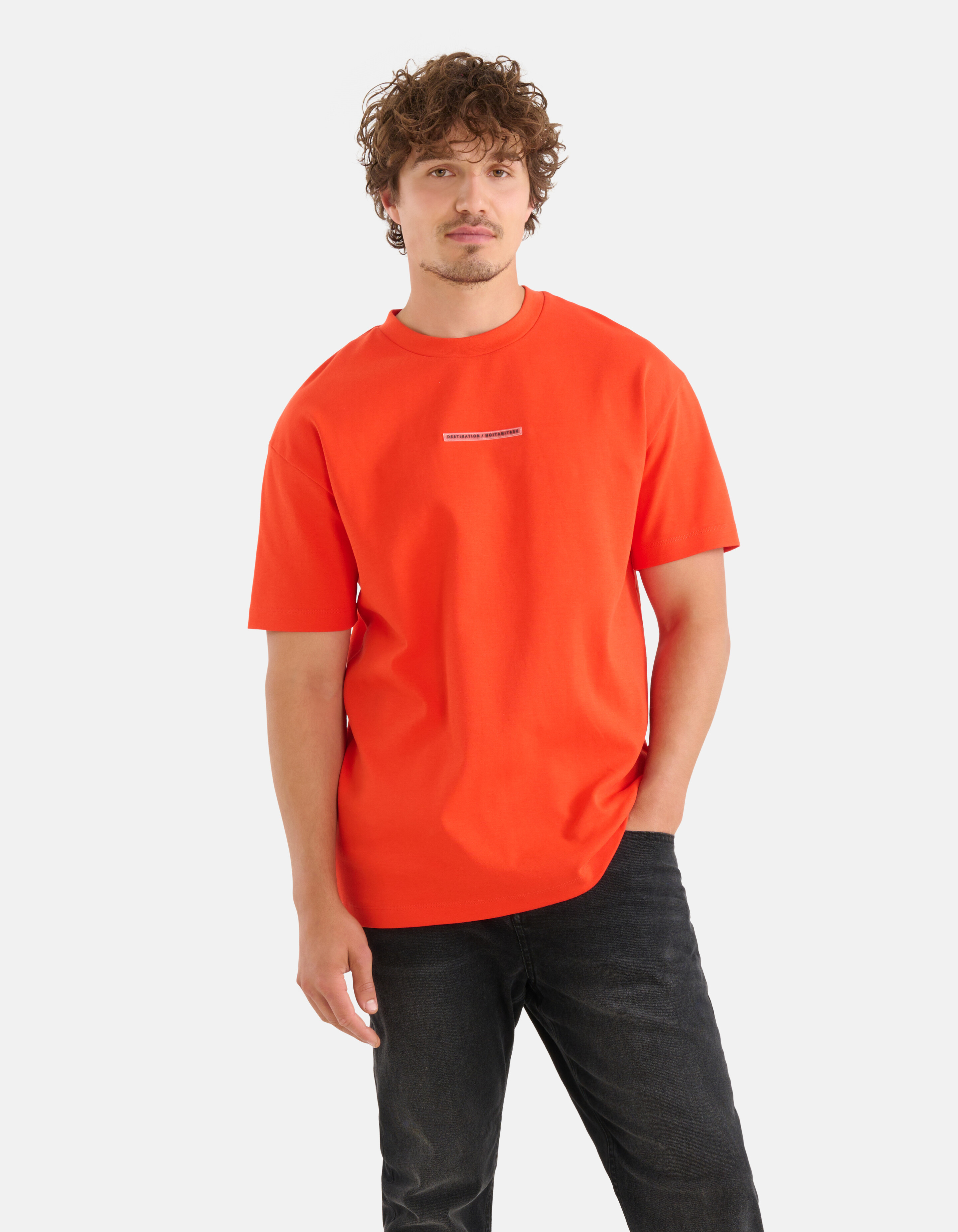 Abzeichen-T-Shirt Rot SHOEBY MEN