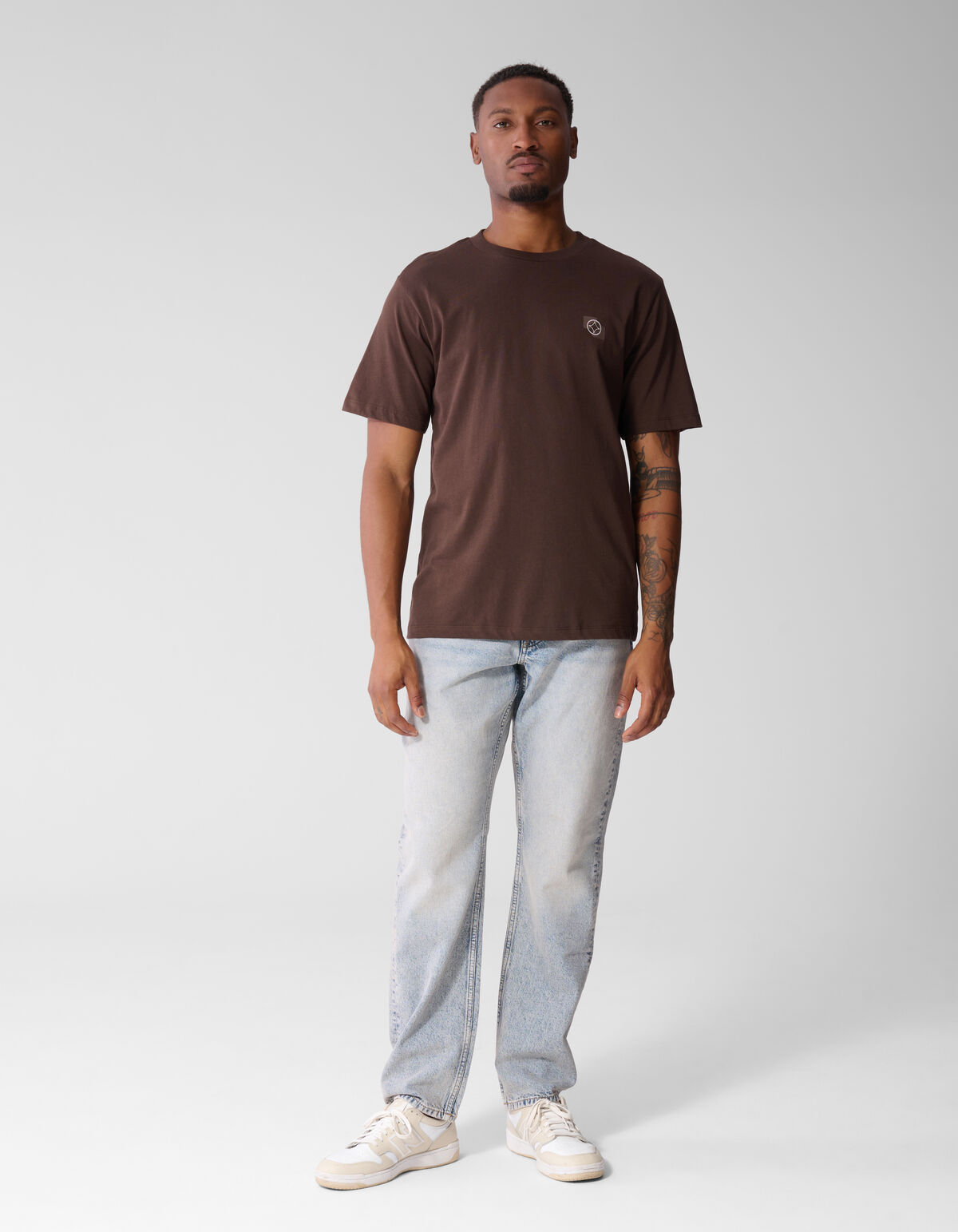 Einfarbiges T-Shirt Braun SHOEBY MEN