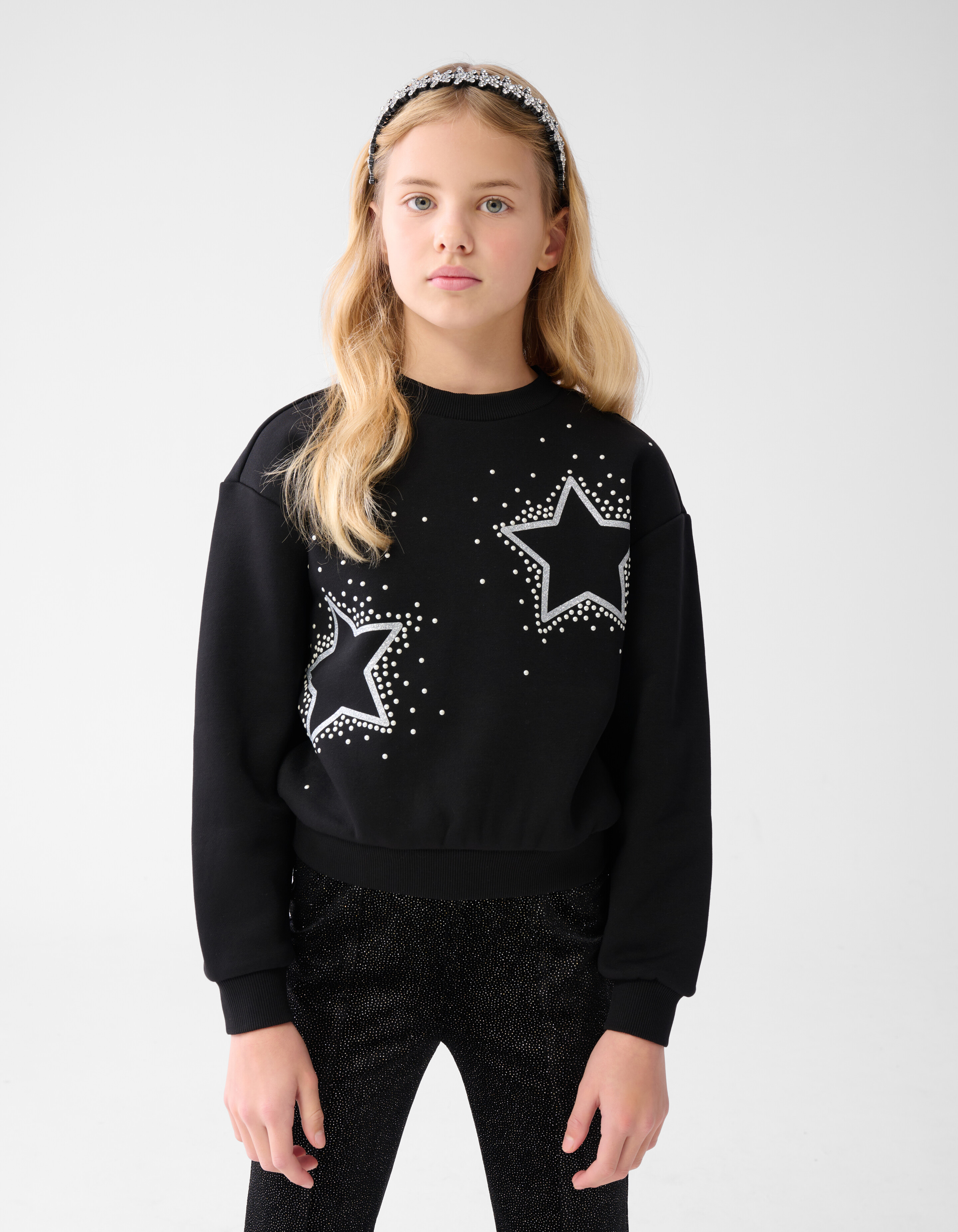 Strass Sterne Pullover Schwarz SHOEBY GIRLS