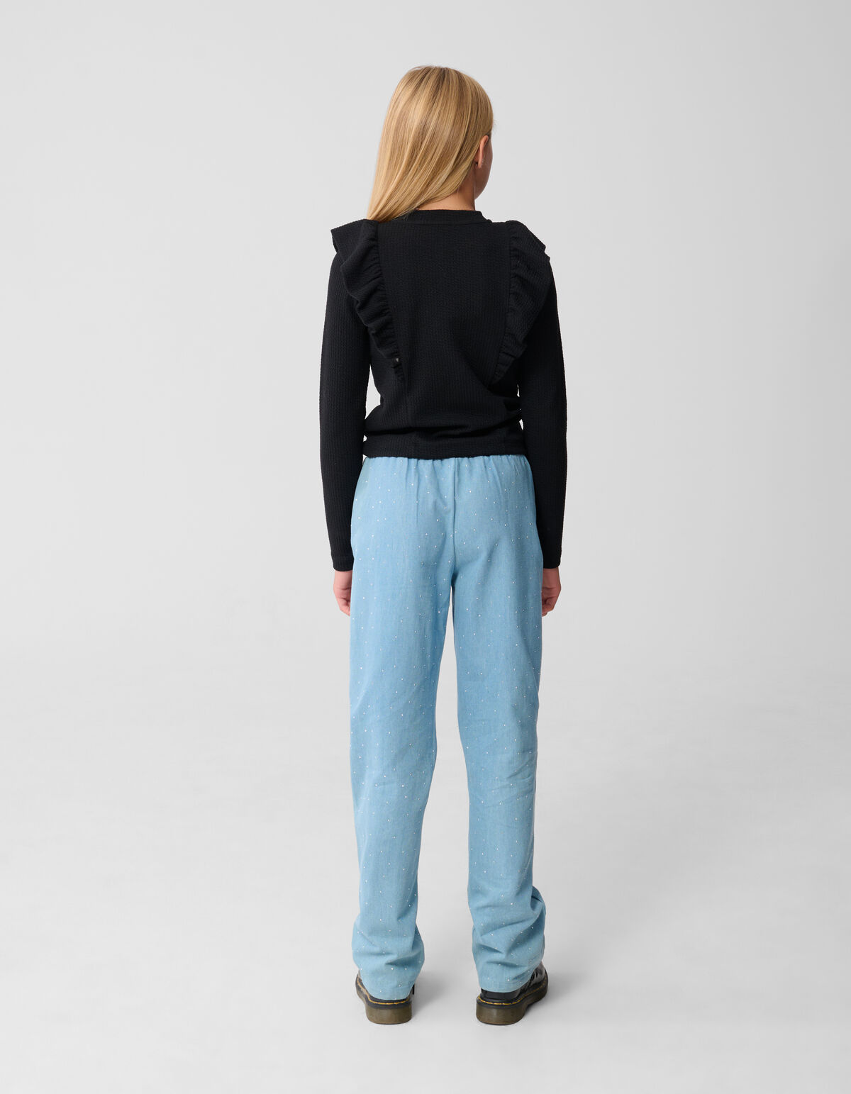 Strass Wide Leg Fit Broek Blauw SHOEBY GIRLS