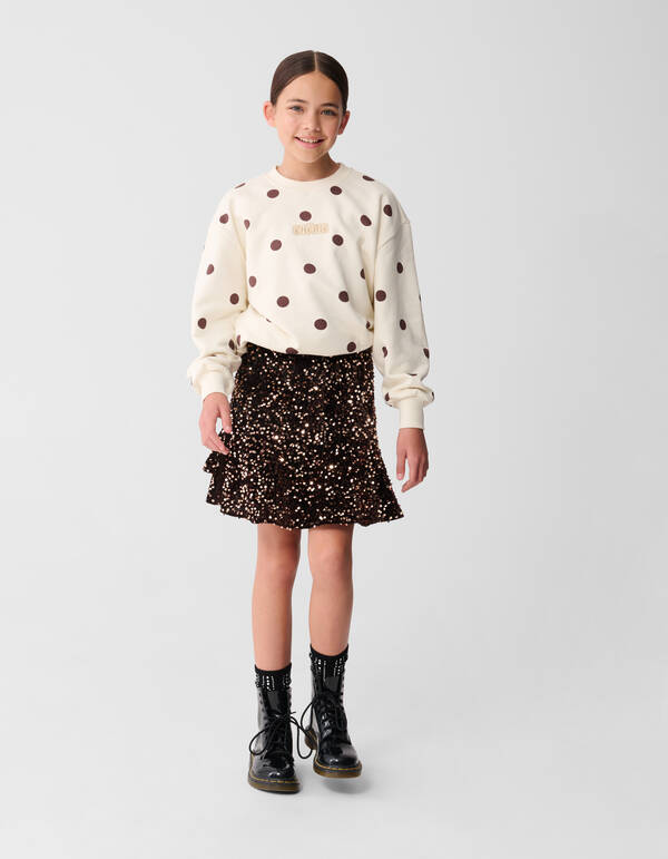 Polkadot-Pullover in gebrochenem Weiß SHOEBY GIRLS