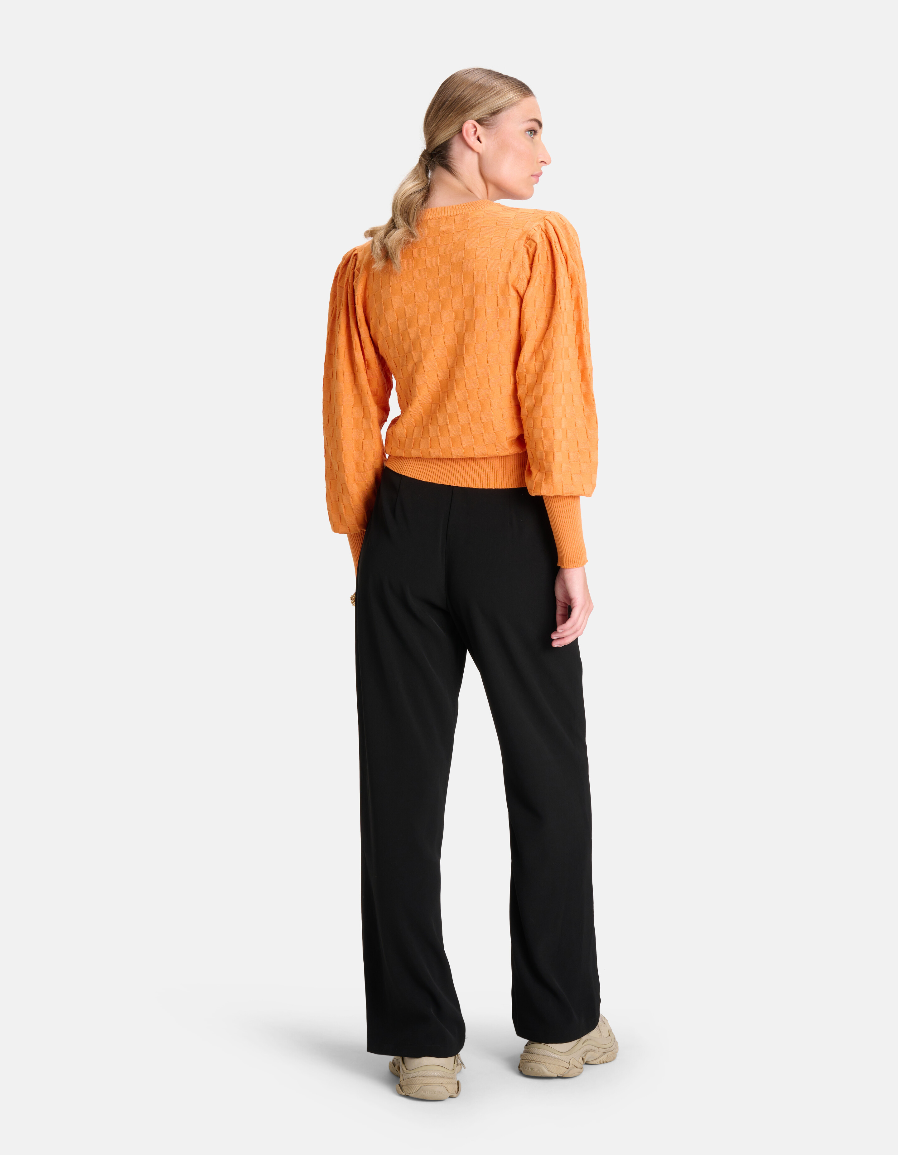 Plaid Print Pullover Orange von Mieke SHOEBY WOMEN