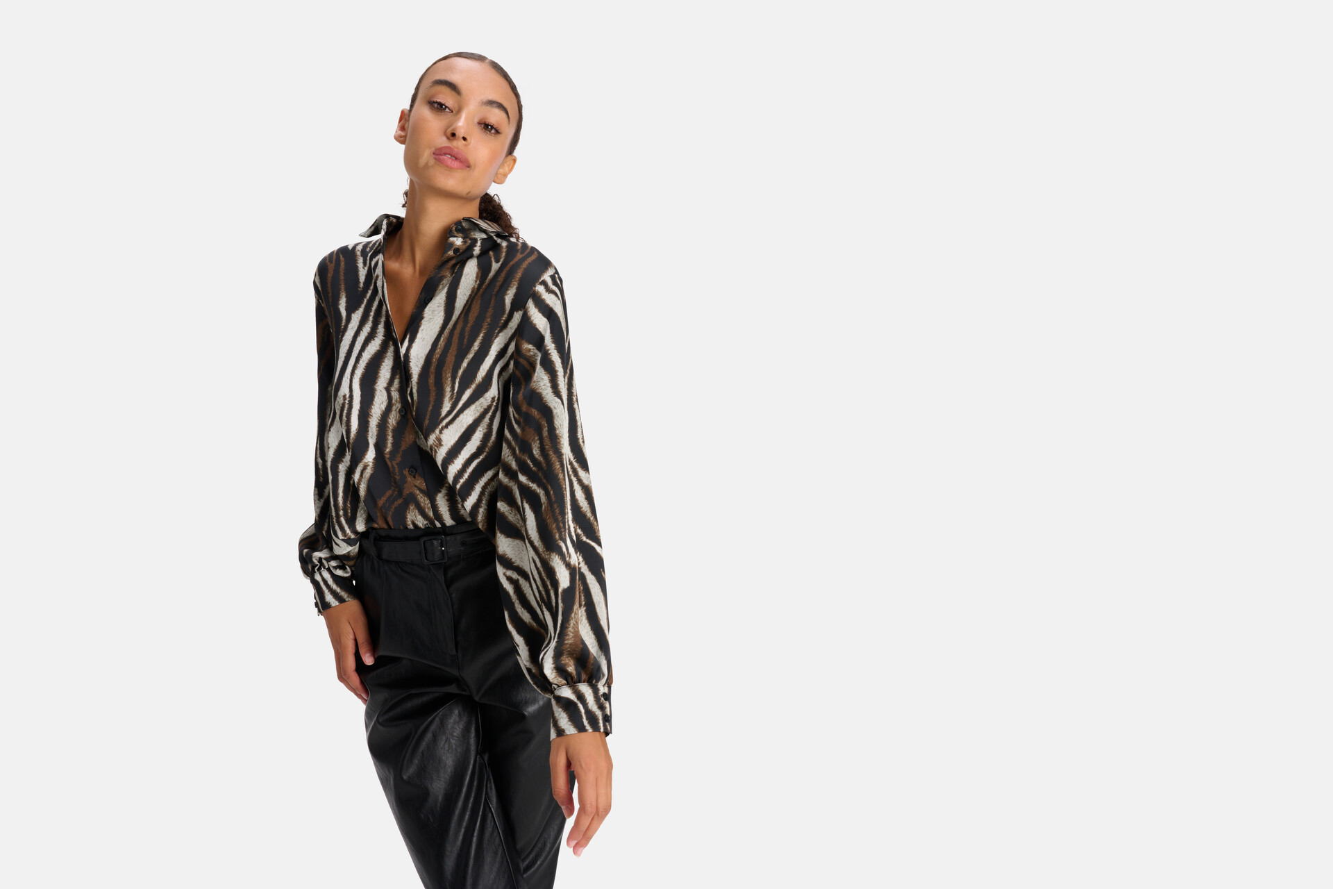 Tiger Print Bluse Braun SHOEBY WOMEN