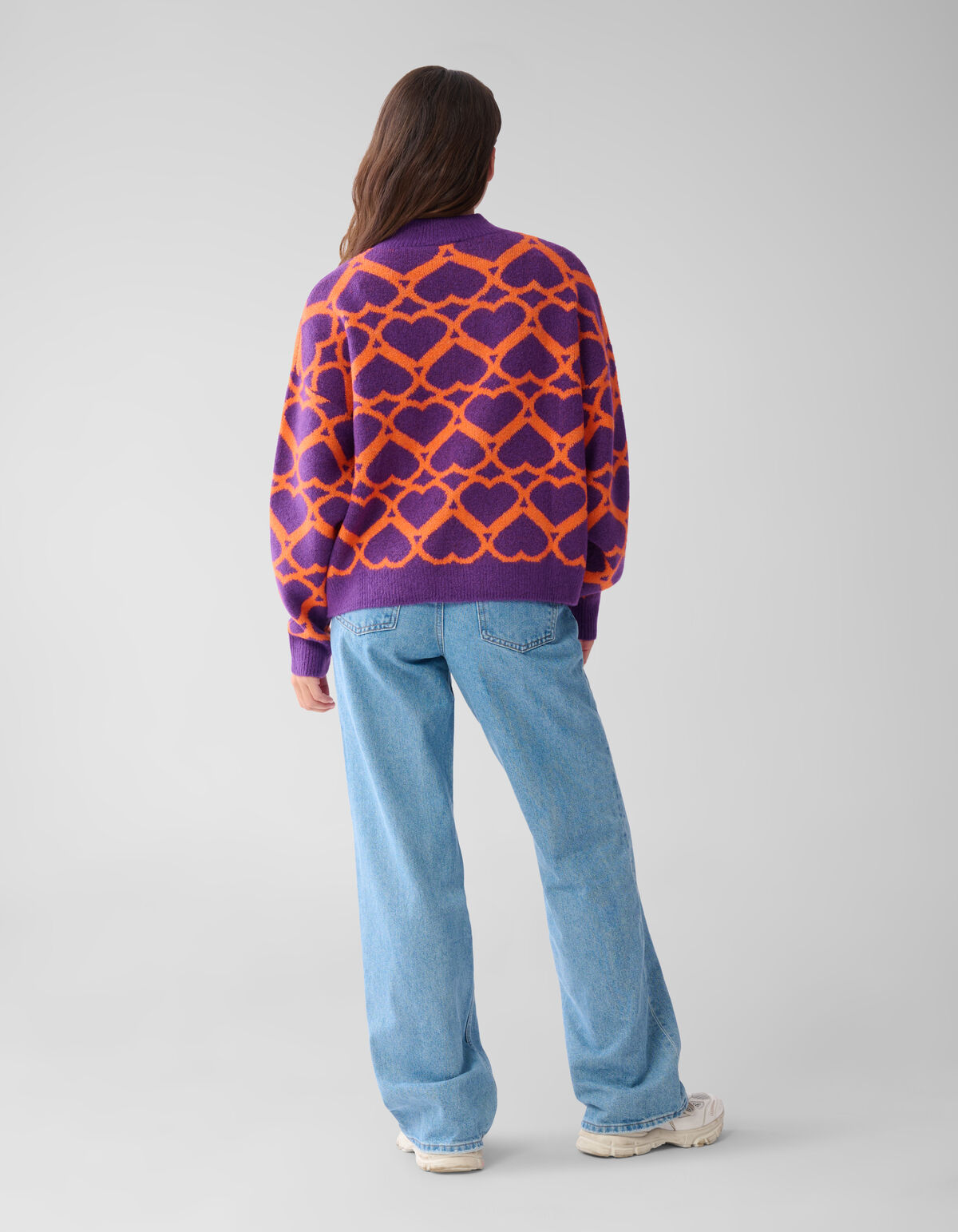 Heart Printed Sweater Purple von Furmey SHOEBY WOMEN