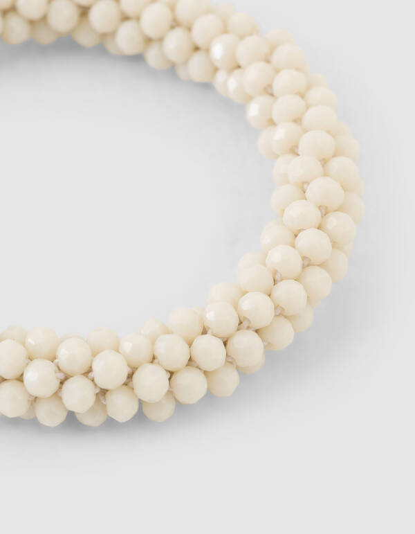 Perlenbesetztes Haargummi, cremefarben SHOEBY ACCESSOIRES