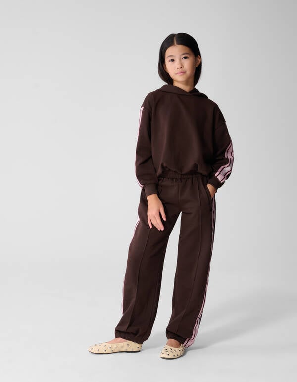 Tape Balloon Fit Hoodie in Dunkelbraun SHOEBY GIRLS