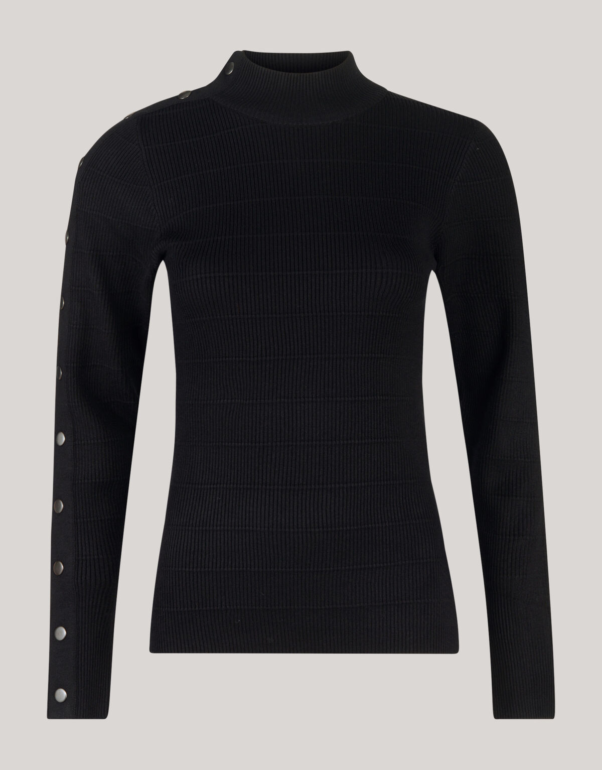 Knopf-Rollkragenpullover Schwarz SHOEBY WOMEN