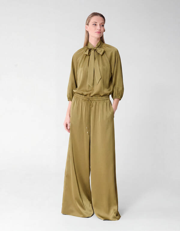 Satin Schleifenbluse Gr&uuml;n von Fred SHOEBY WOMEN