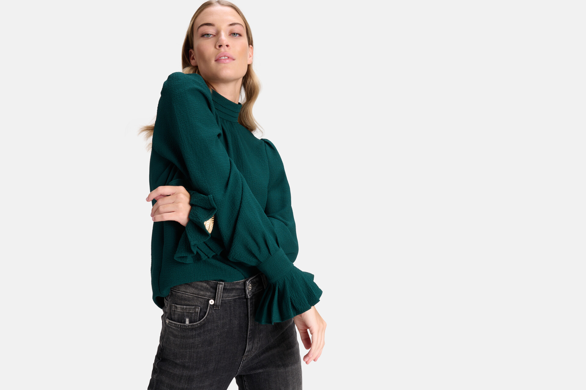 Bluse mit voluminösen Ärmeln Grün von Fred SHOEBY WOMEN
