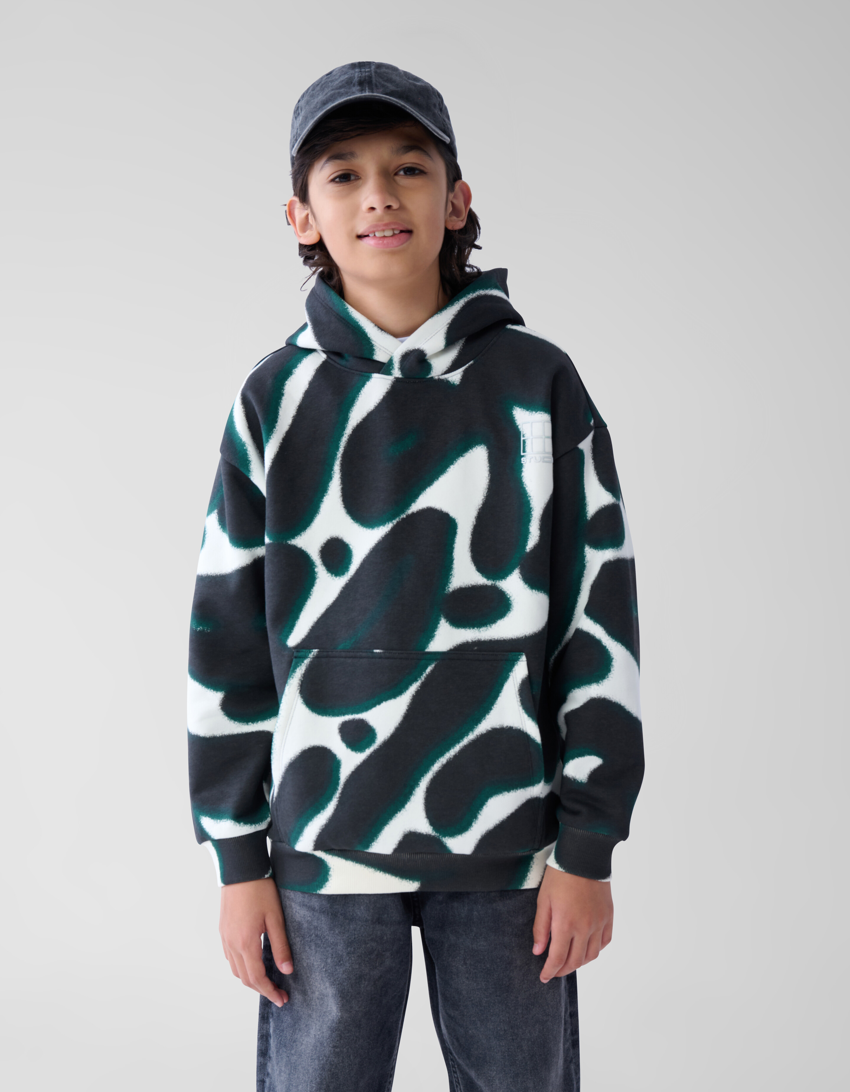 Printed Hoodie Schwarz SHOEBY BOYS