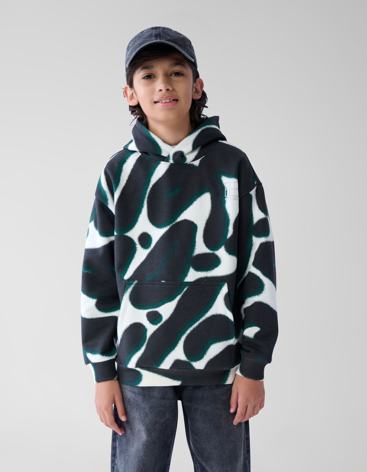 Printed Hoodie Schwarz SHOEBY BOYS