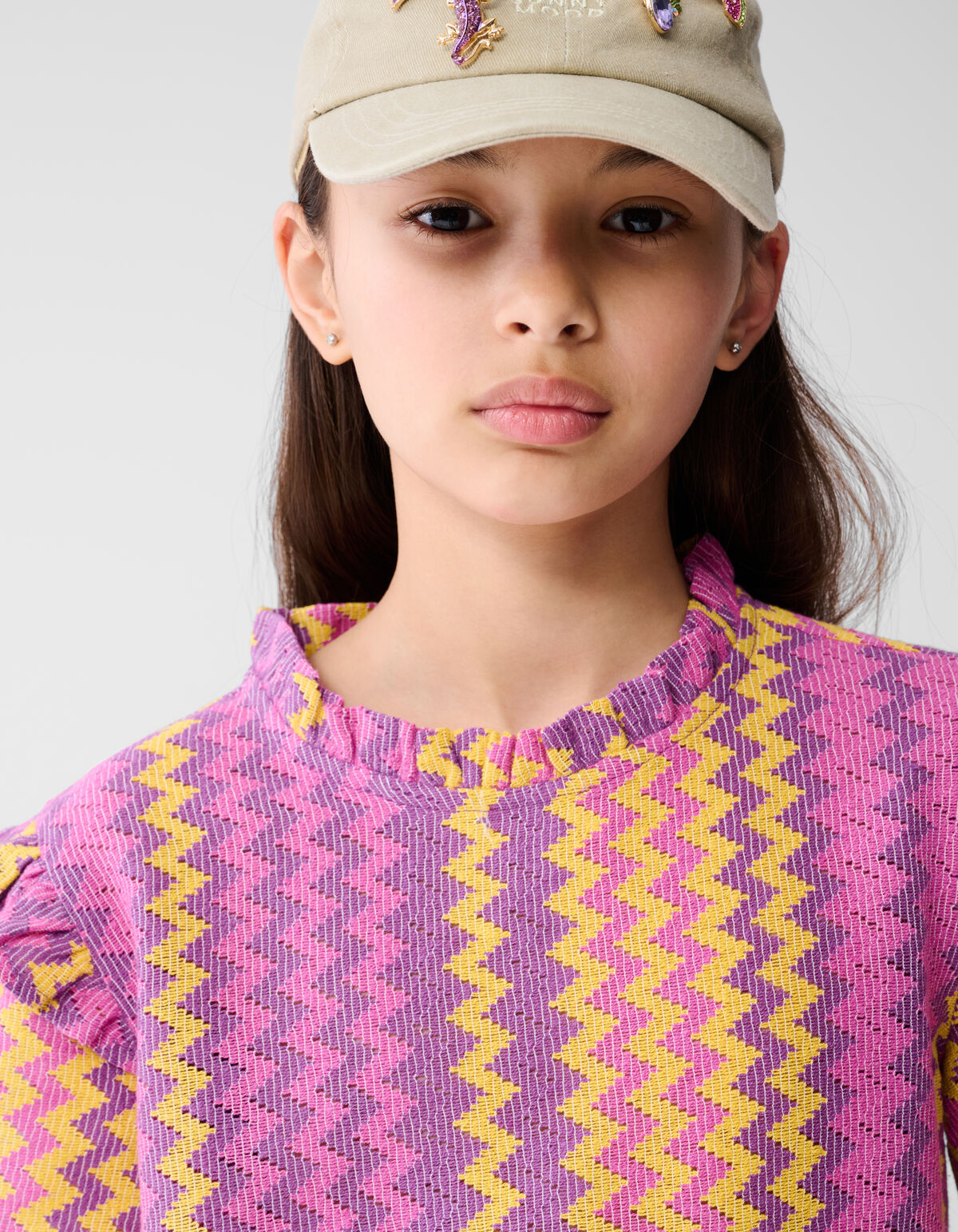 Zickzack-H&auml;keltop Rosa SHOEBY GIRLS