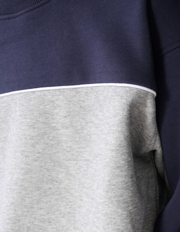 Oversized-Pullover mit Paspelierung grau/dunkelbl SHOEBY BOYS