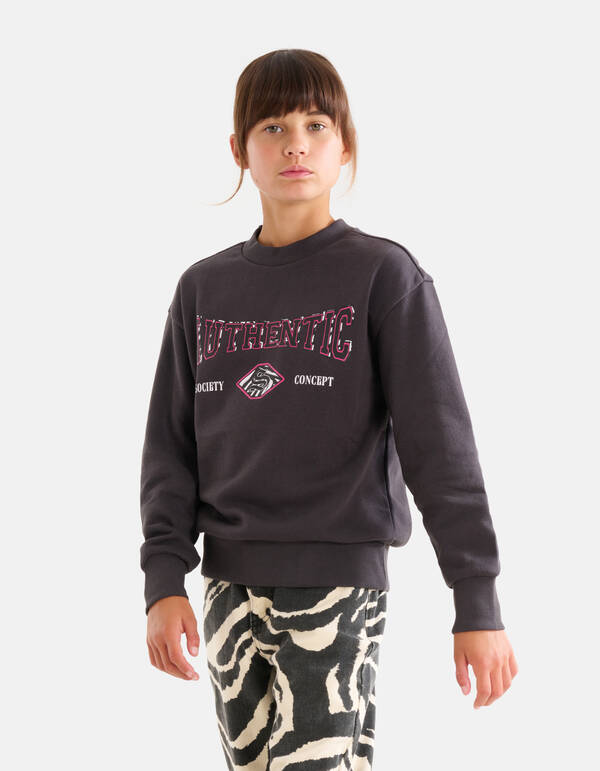 Artwork Sweater Donkergrijs SHOEBY GIRLS