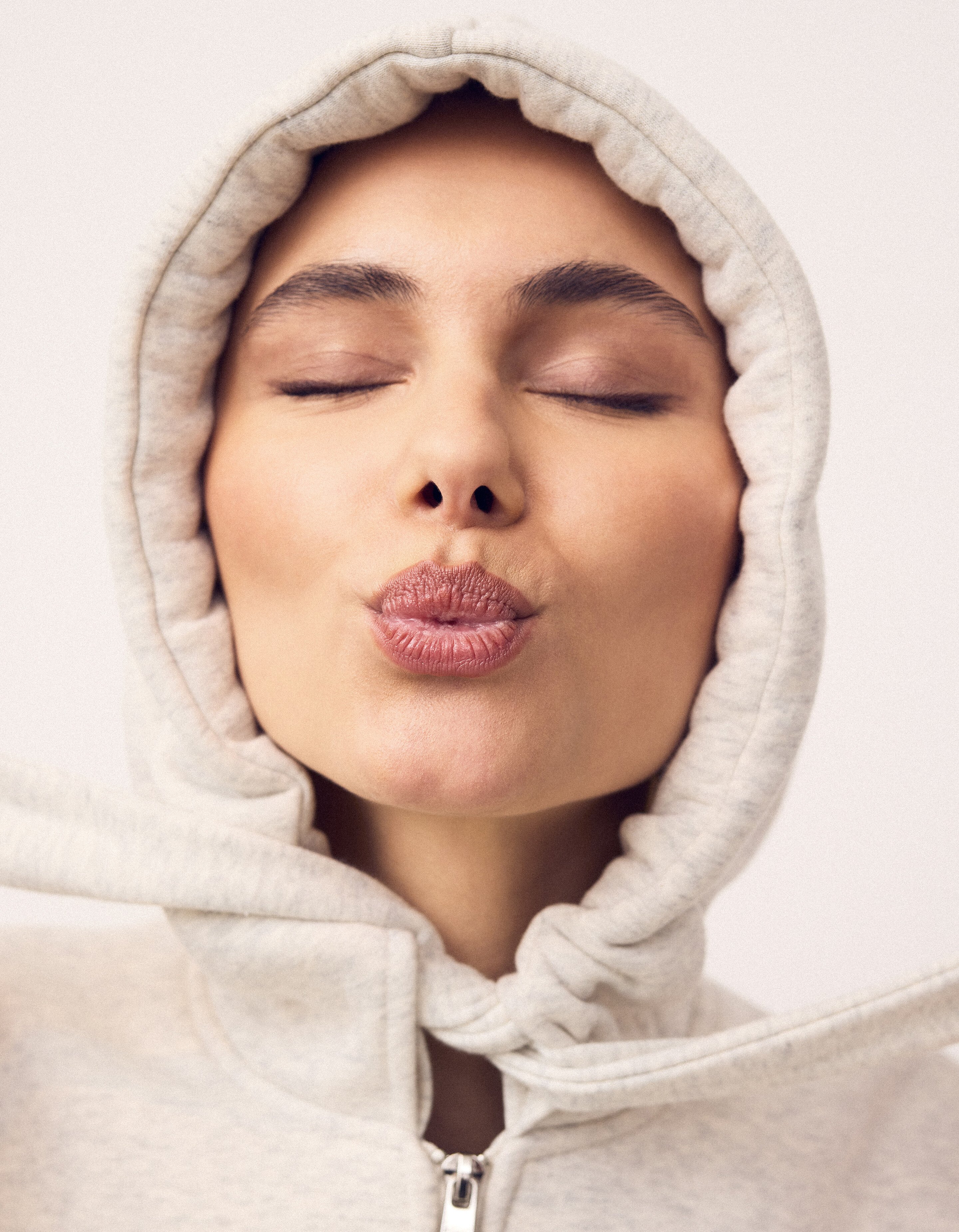 Oversized Hoodie-Weste Hellgrau SHOEBY WOMEN