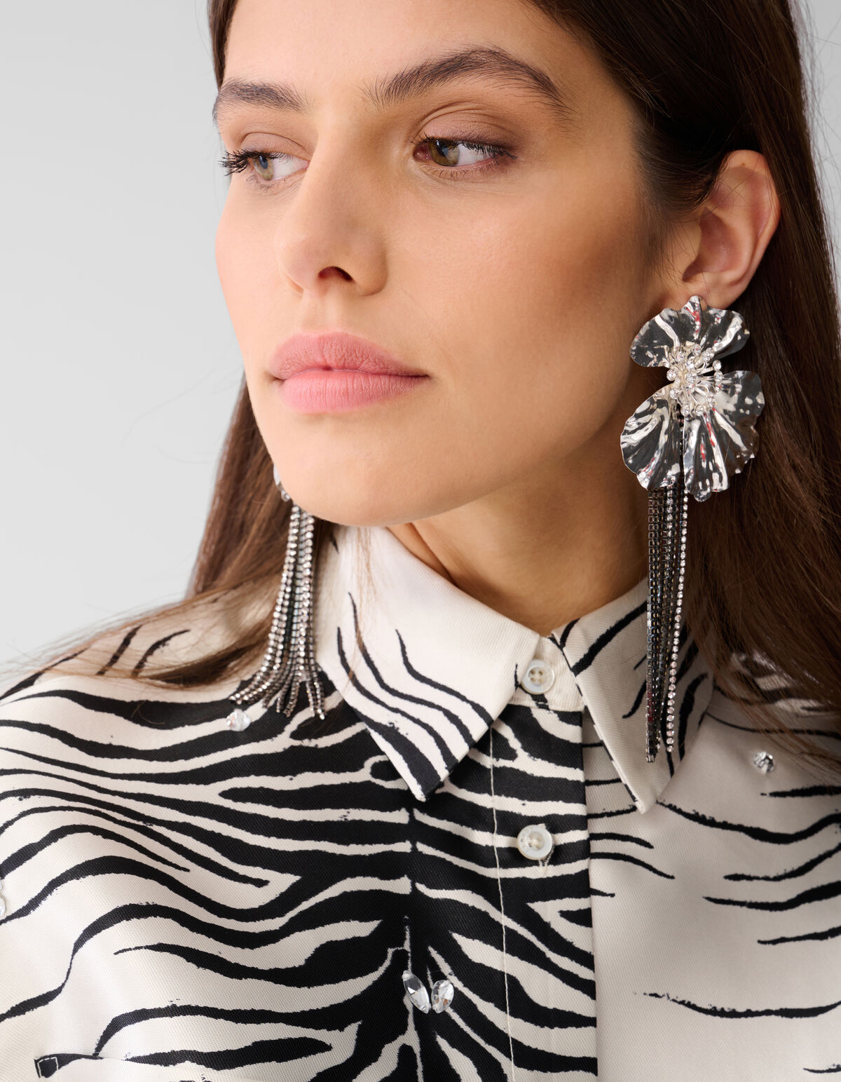 Bluse mit Zebramuster Schwarz/ Off-white SHOEBY WOMEN