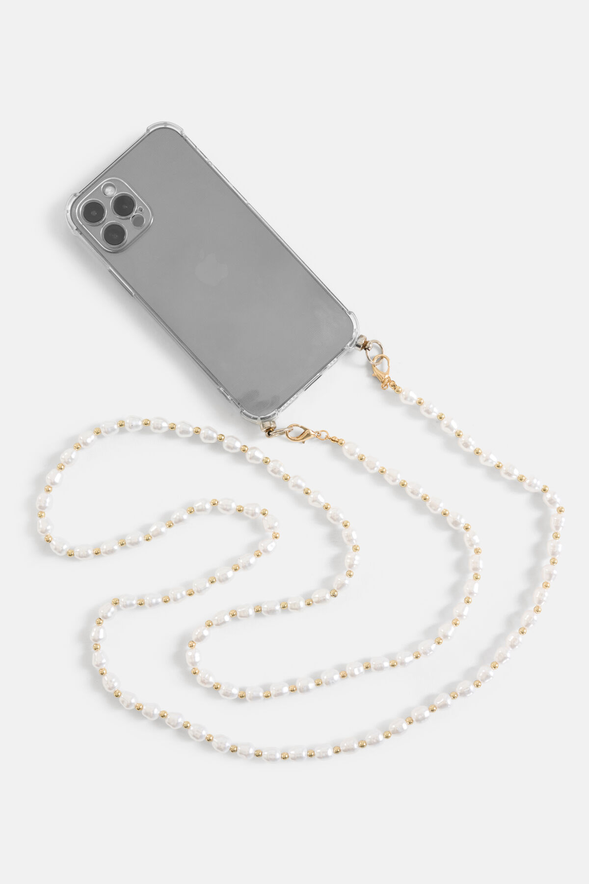 Lange Perle Telefonkabel Off White SHOEBY ACCESSOIRES