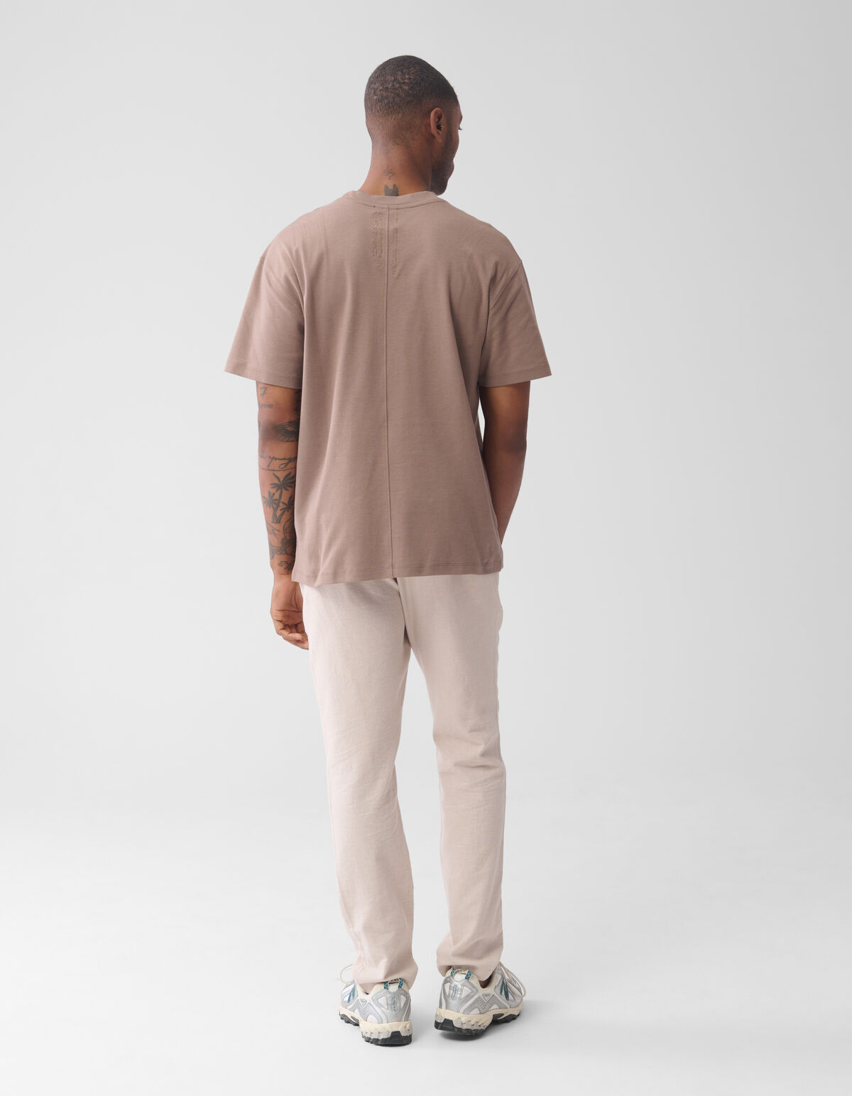 Stickerei Kunstwerk T-shirt Hellbraun SHOEBY MEN