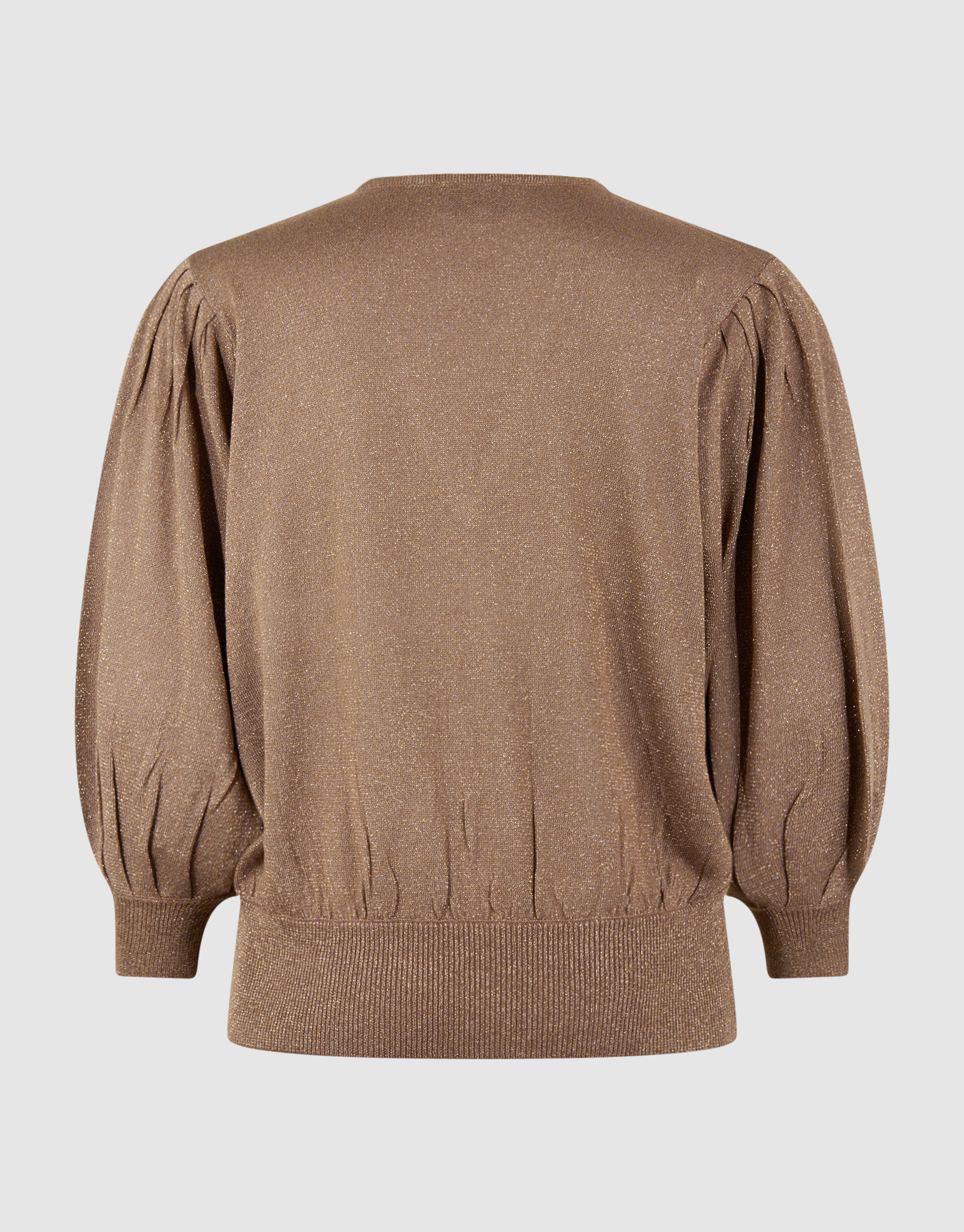 Glitzer-Pullover mit V-Ausschnitt Braun SHOEBY WOMEN