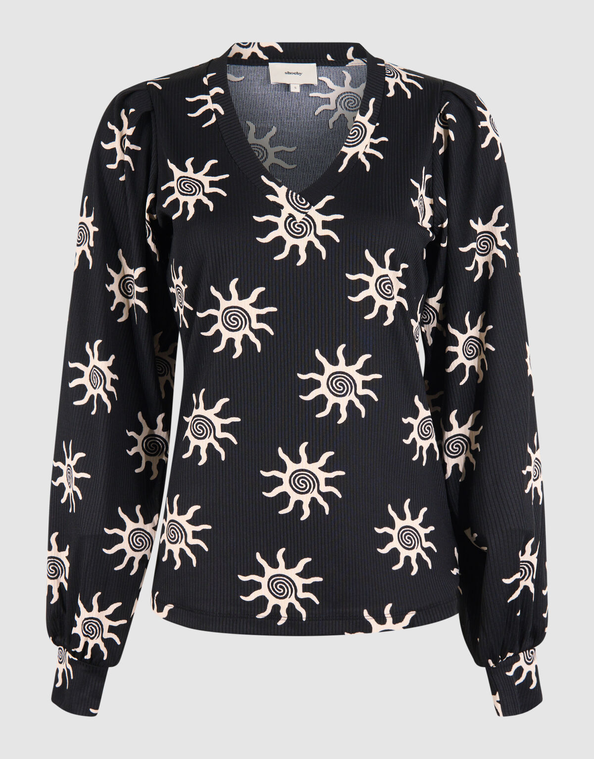 Rippen-Jersey-Top Schwarz SHOEBY WOMEN