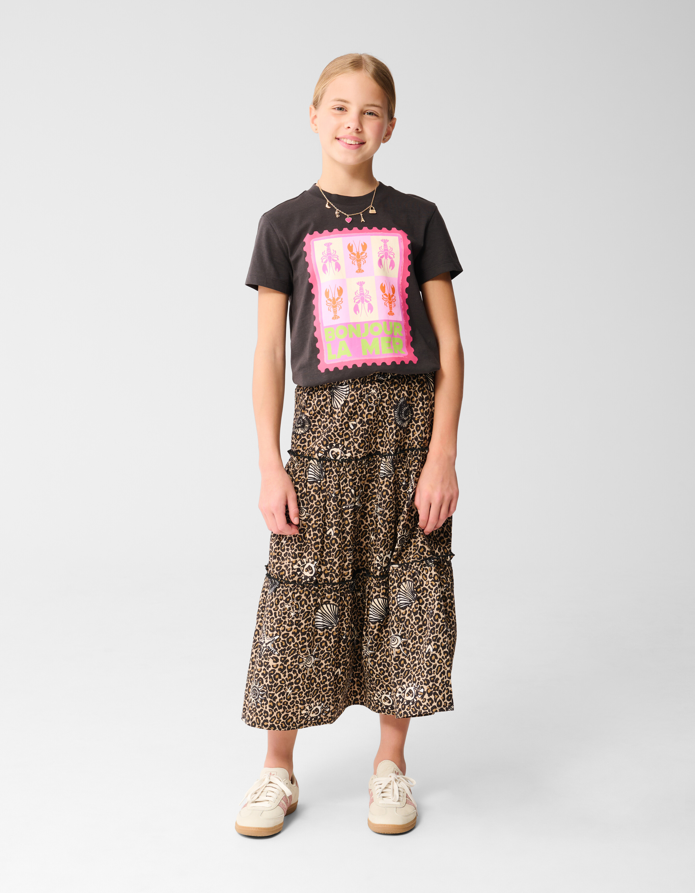 Bedruckter Leoparden Maxirock Braun SHOEBY GIRLS