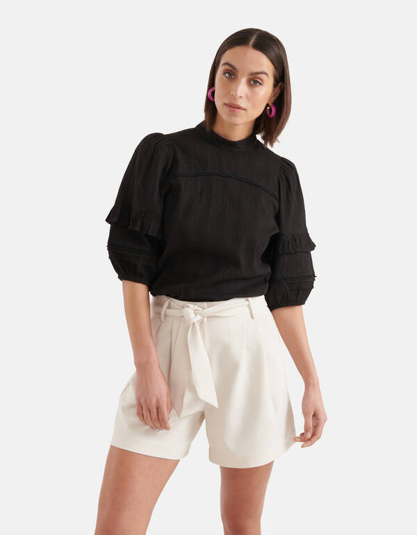 Rüschenbluse Schwarz SHOEBY WOMEN