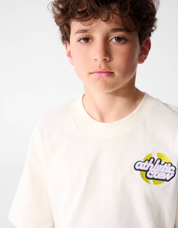 Athletic Artwork T-Shirt Gebrochen Wei&szlig; SHOEBY BOYS