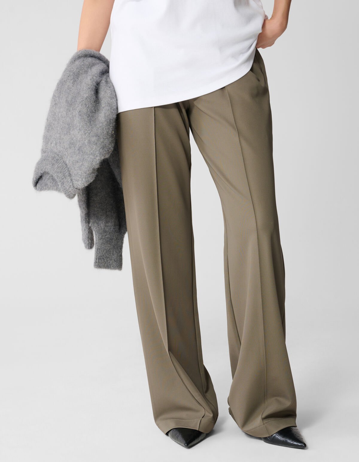 Basic Wide Leg Hose Dunkelgrün SHOEBY WOMEN