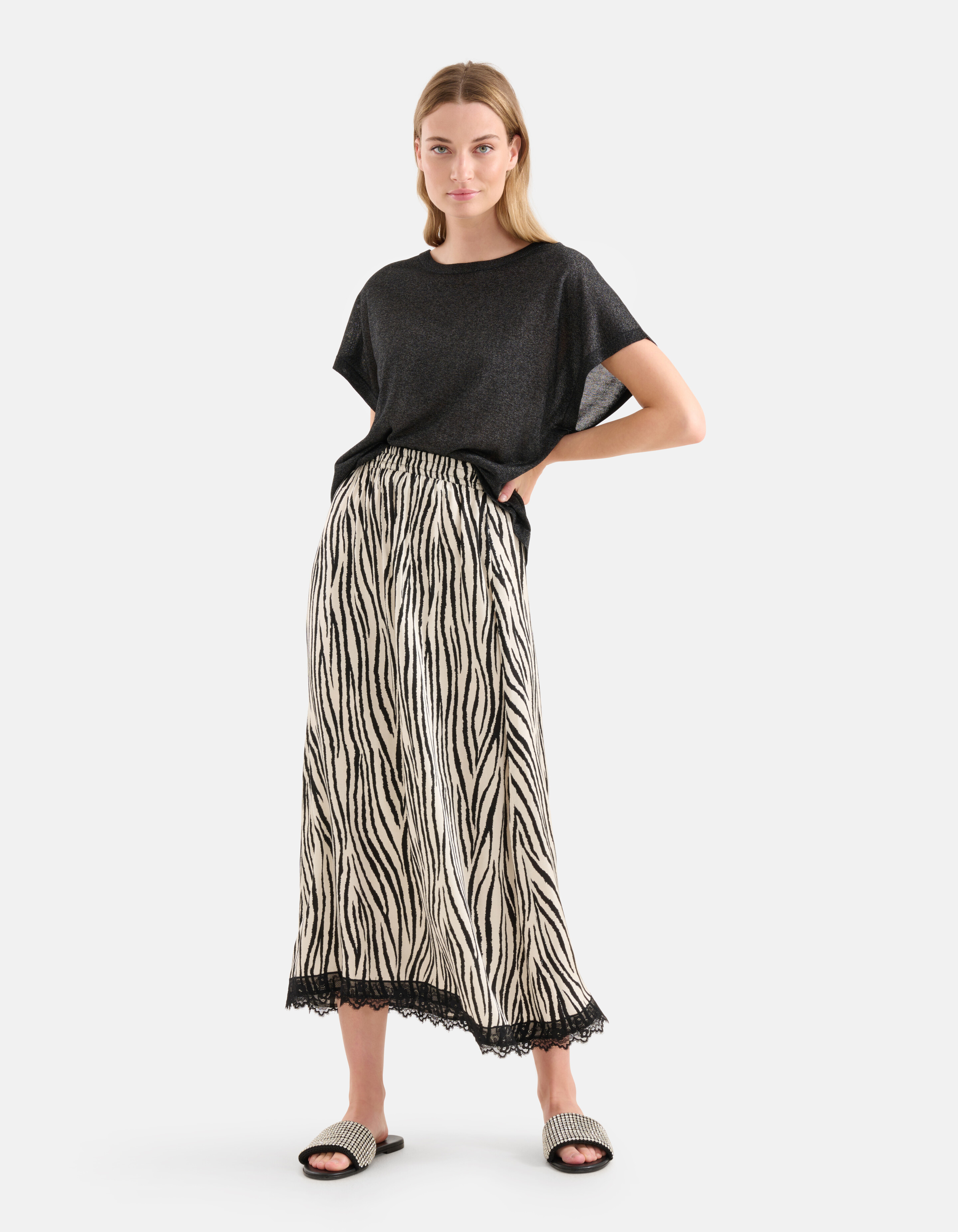 Lose geschnittenes T-Shirt Anthrazit SHOEBY WOMEN
