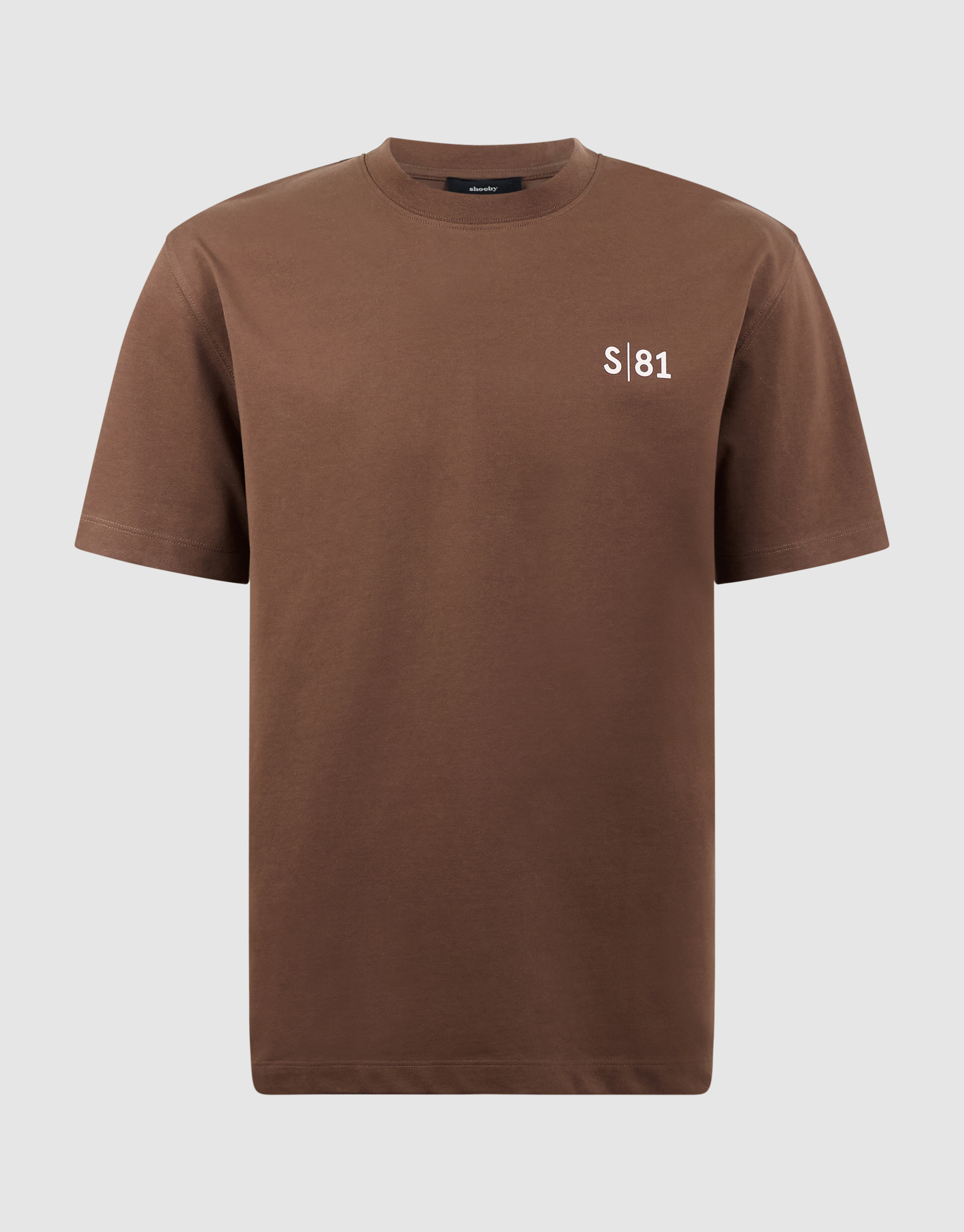 Text Print T-Shirt Dunkelbraun SHOEBY MEN