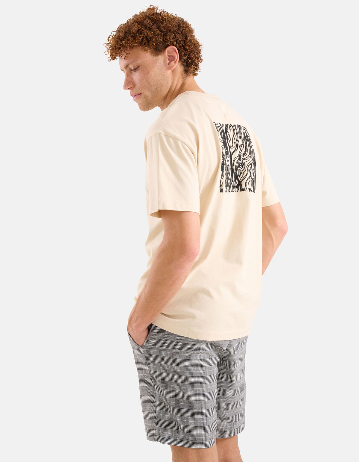 Stickerei-T-Shirt Beige SHOEBY MEN