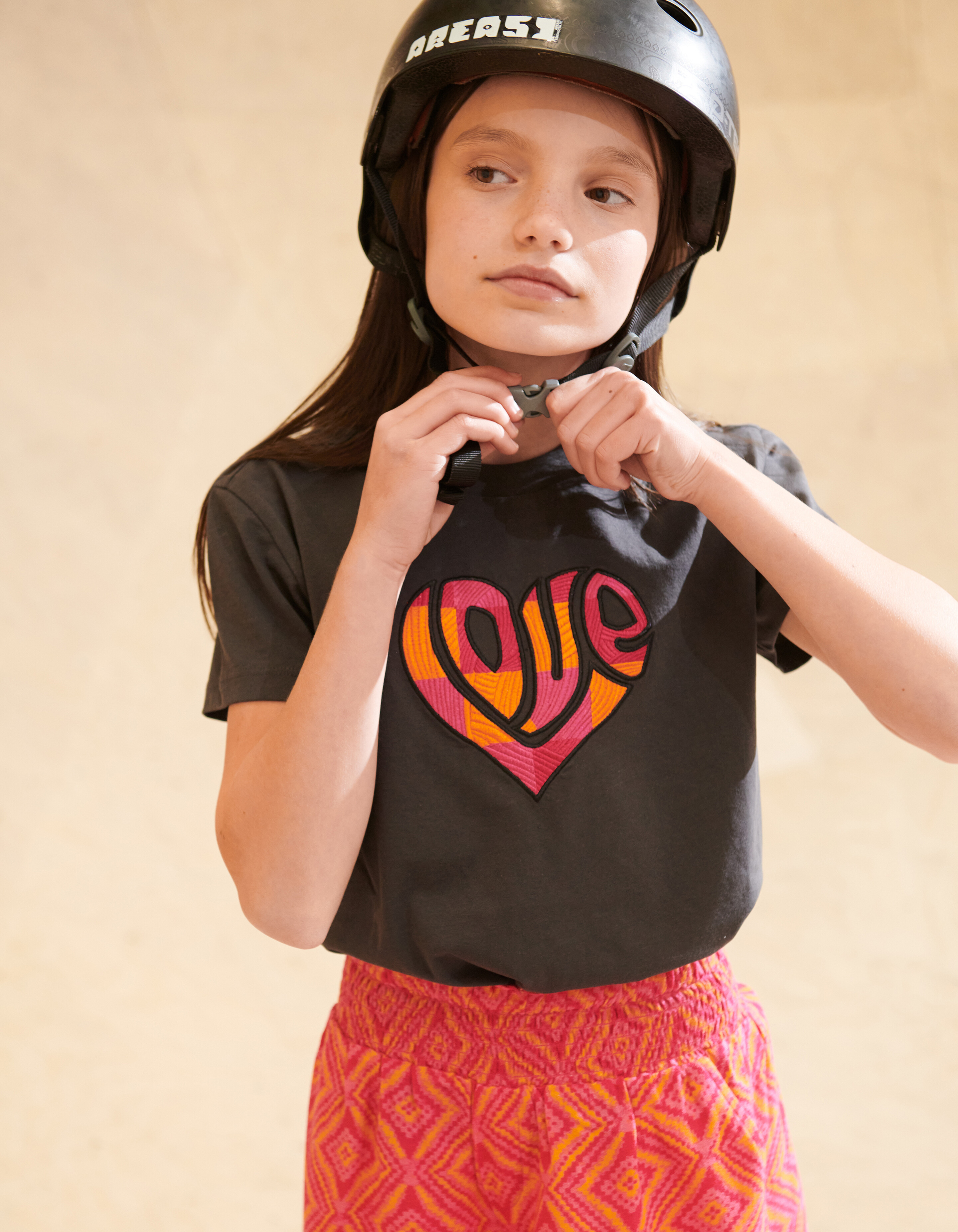 Stickerei-T-Shirt Dunkelgrau SHOEBY GIRLS