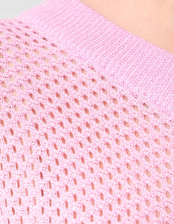 Glitzer Ajour Pullover Rosa SHOEBY WOMEN