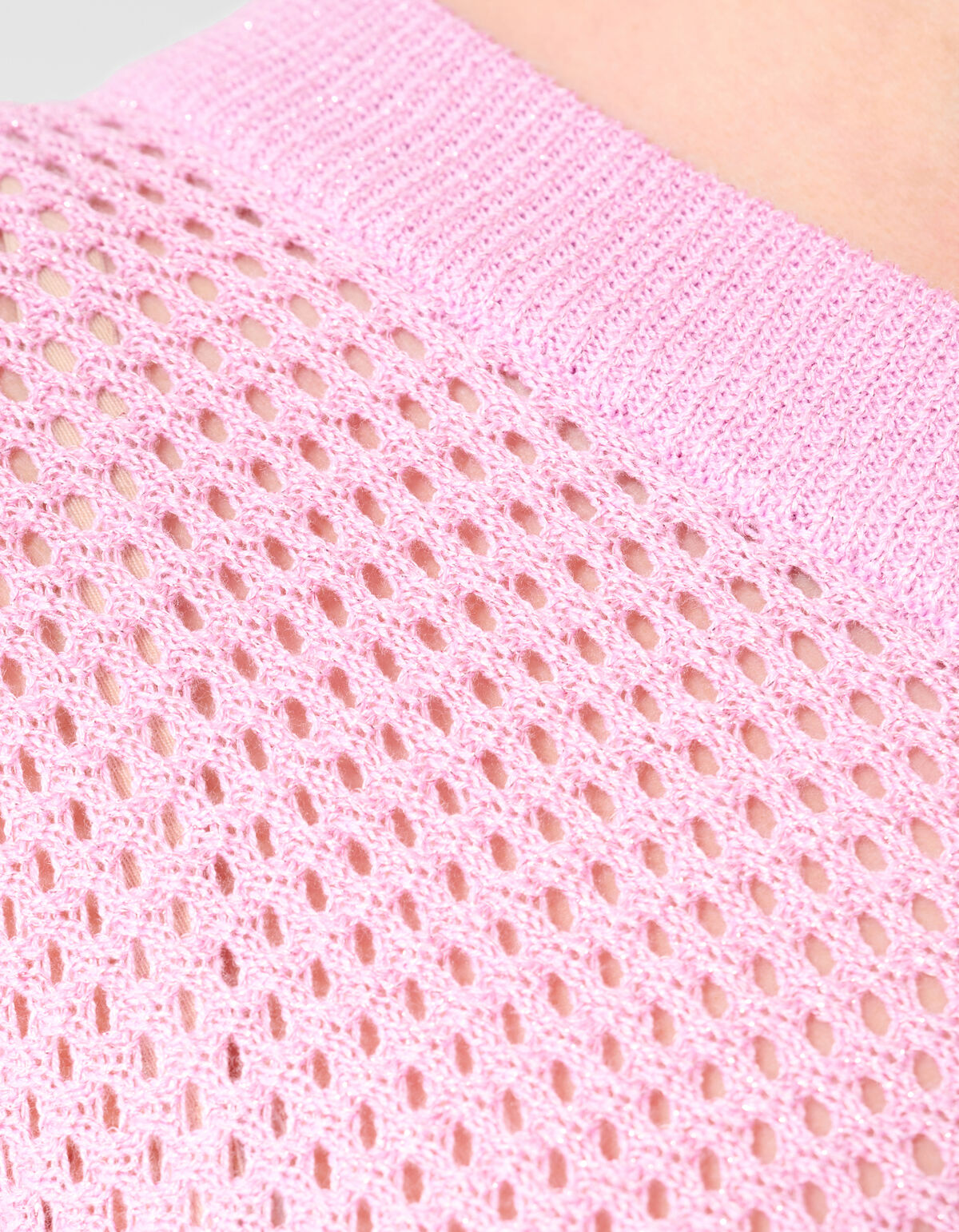 Glitzer Ajour Pullover Rosa SHOEBY WOMEN